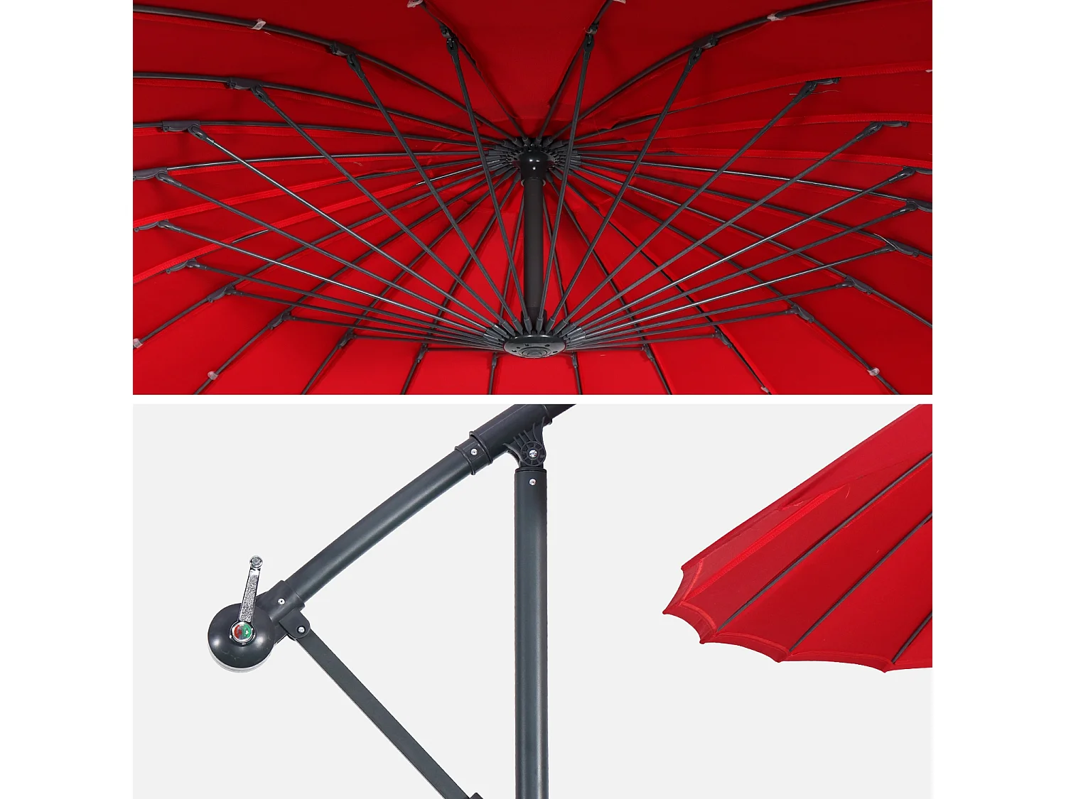 Parasol redondo 3m rojo