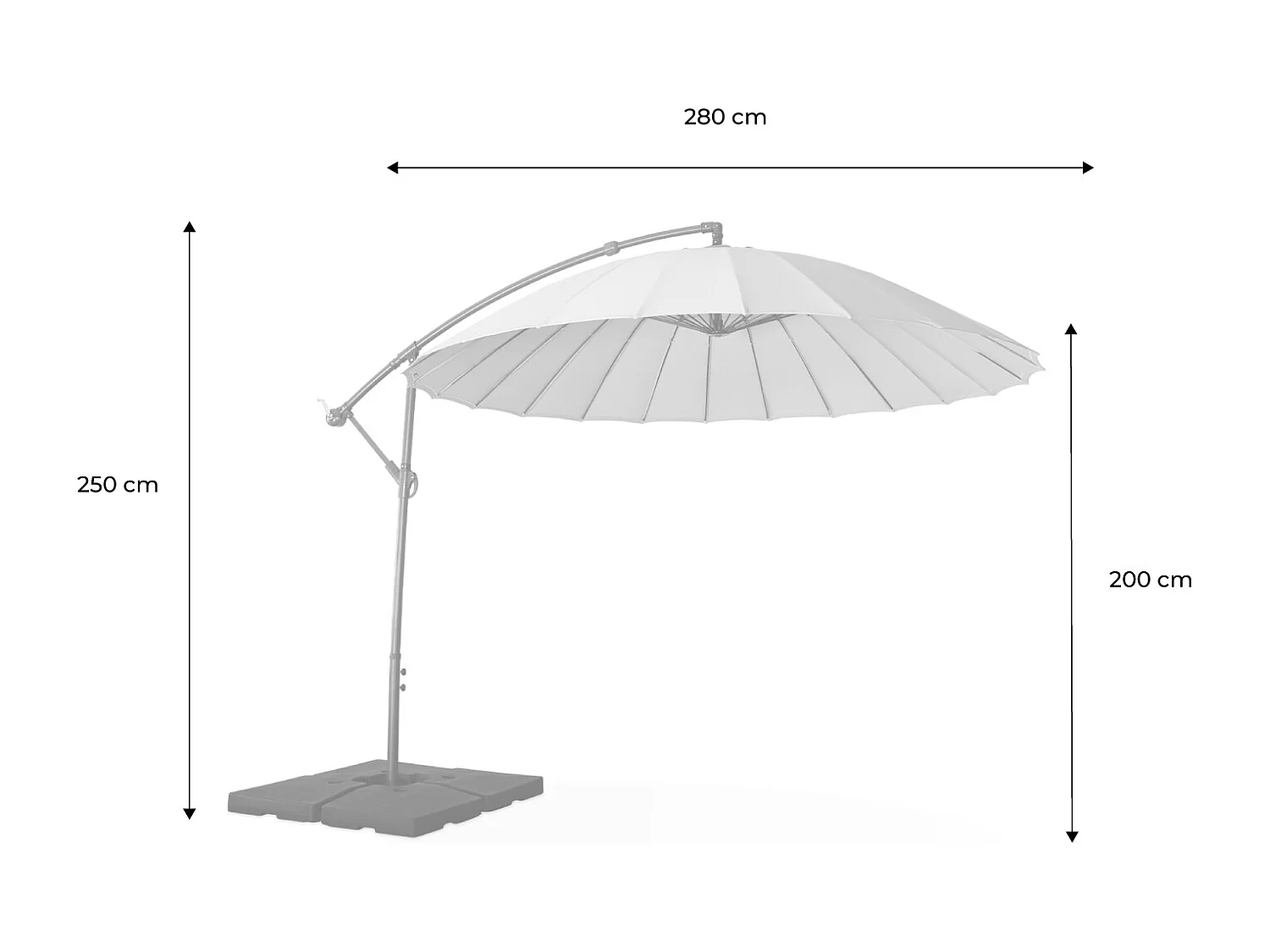 Parasol redondo 3m rojo