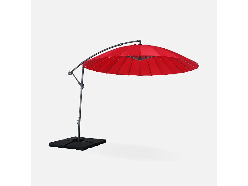 Parasol redondo 3m rojo