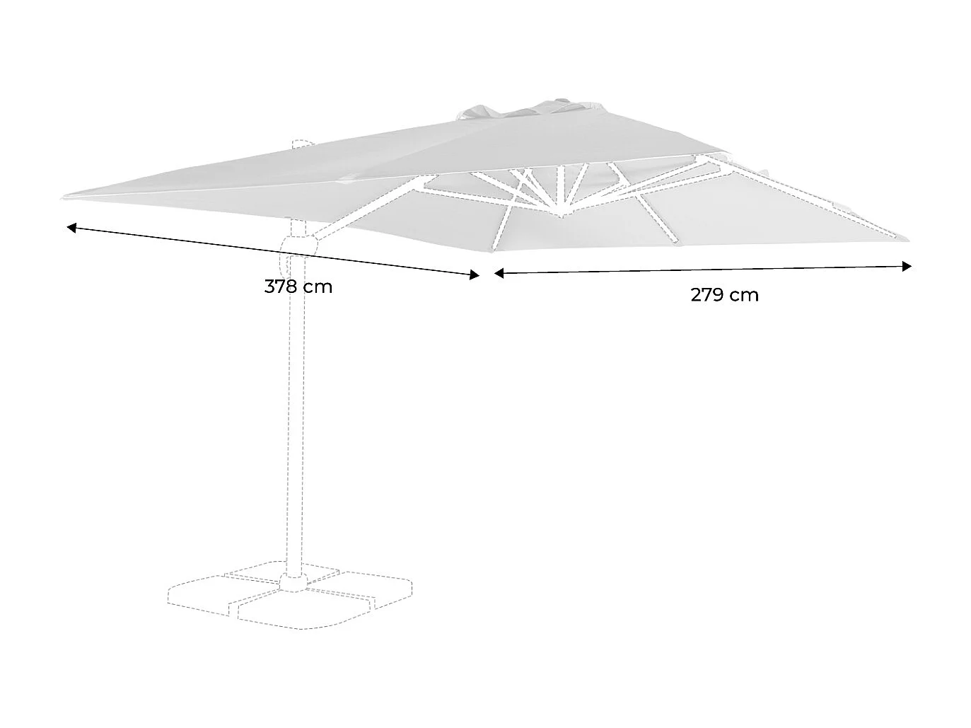 Tessuto di ricambio per ombrelloni wimereux 3x4m, talpa
