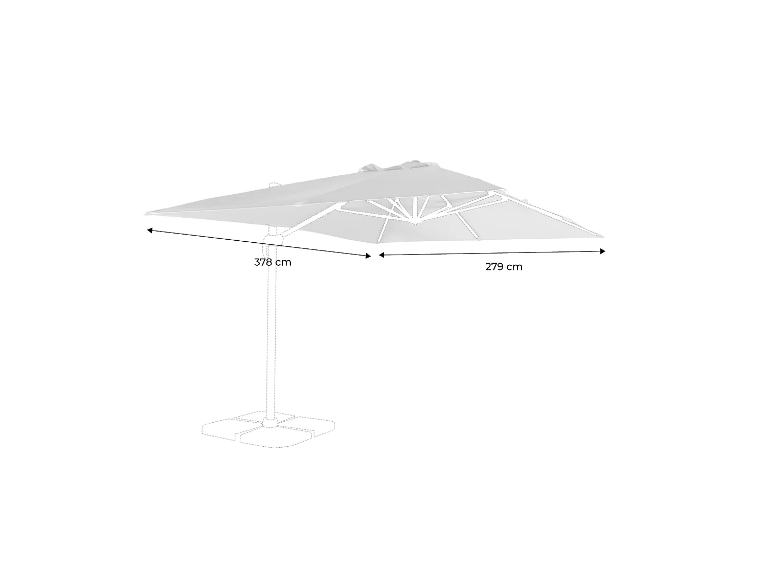 Tessuto di ricambio per ombrelloni Wimereux 3x4m, Tela Wimereux, Talpa, 300x400x1 cm