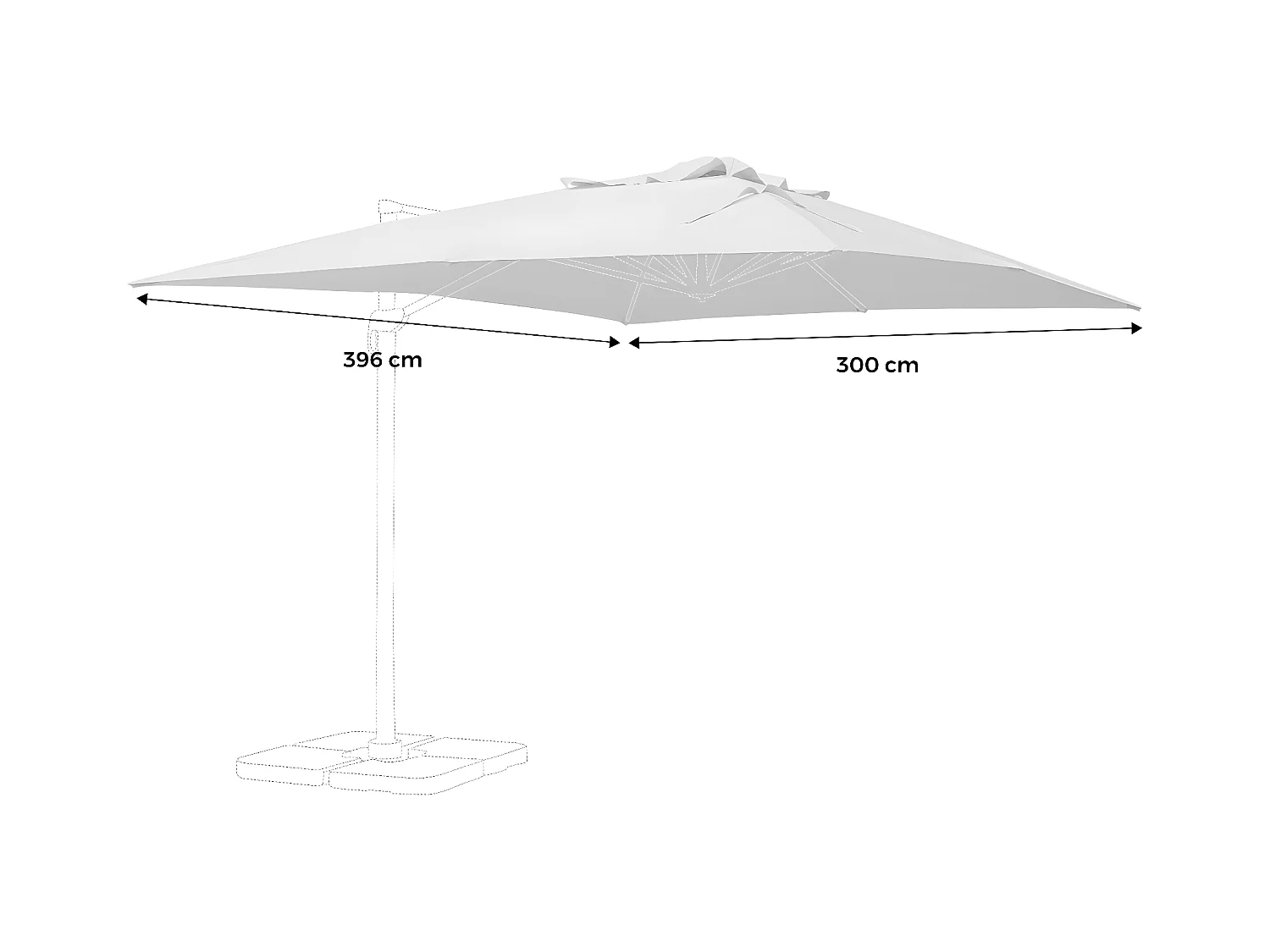 Lona protectora para 3x4m sombrilla rojo