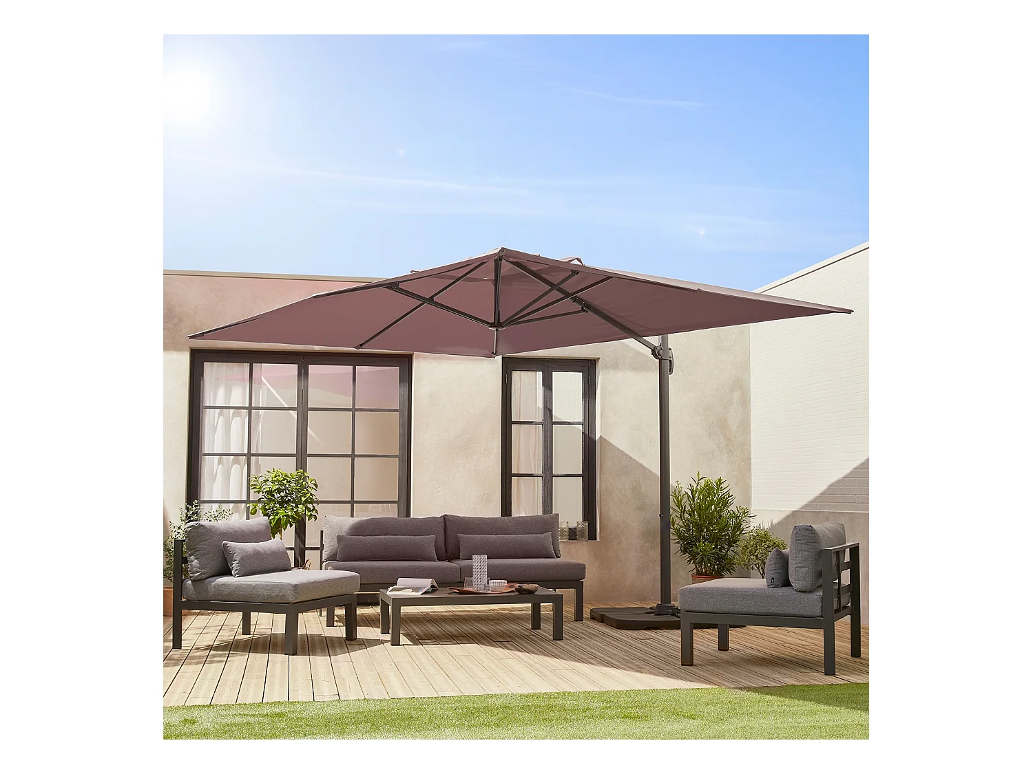 Lona protectora para 3x4m sombrilla pardo