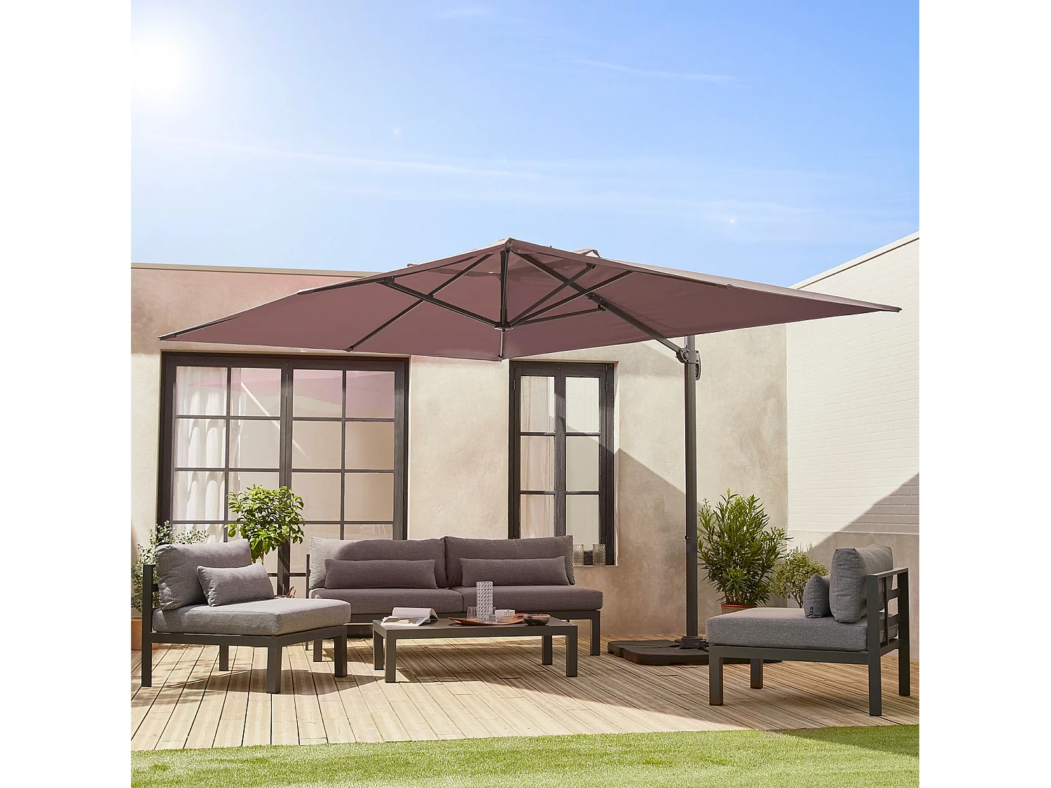 Lona protectora para 3x4m sombrilla pardo