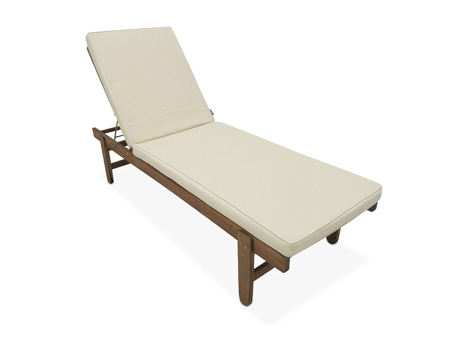 Tumbona de madera con ruedas, set de 2 beige