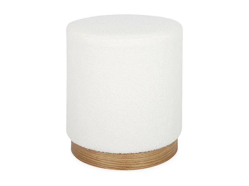 Sgabello scandinavo bouclé, bianco
