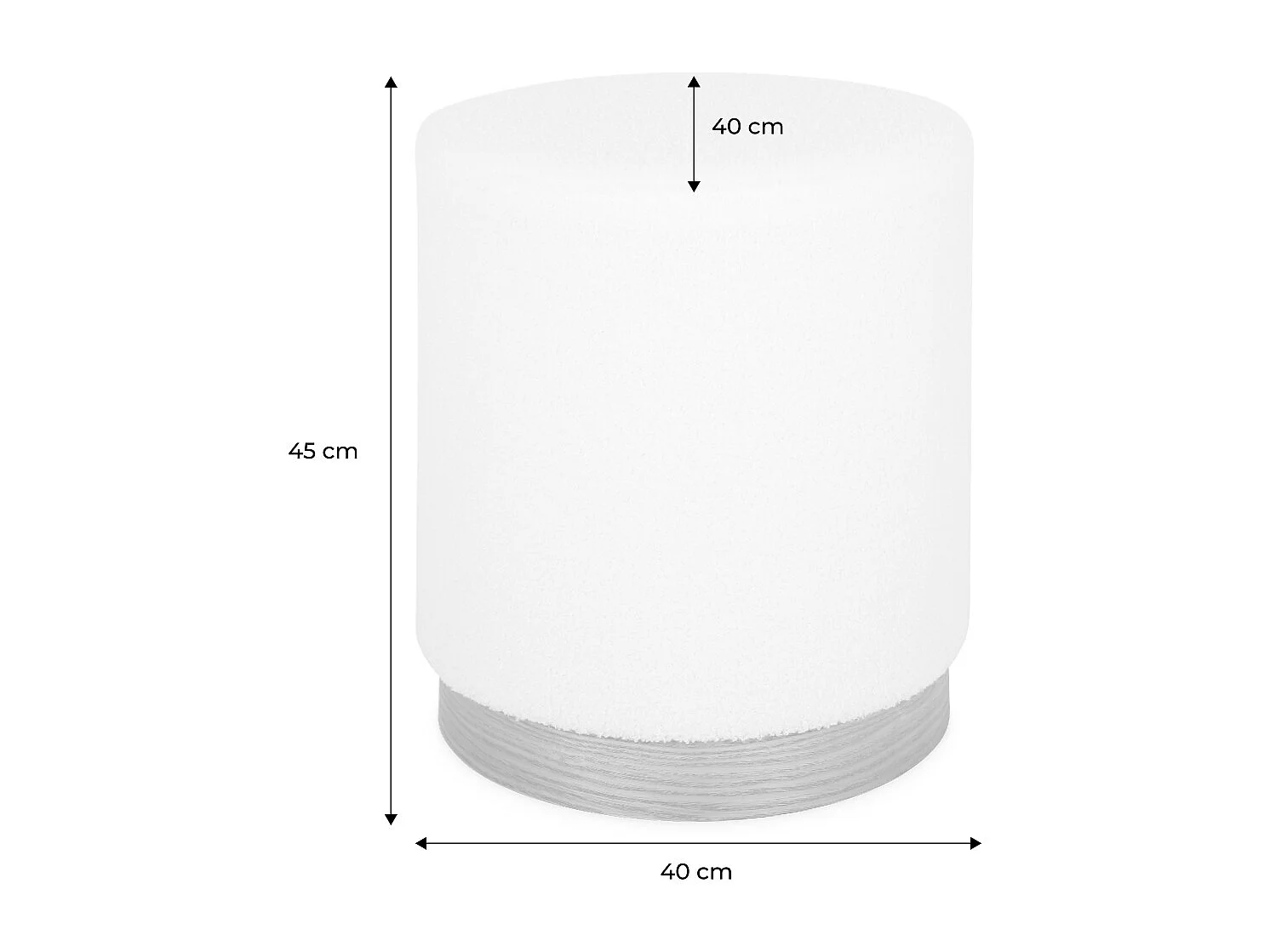 Taburete estilo escandinavo de rizos blancos blanco