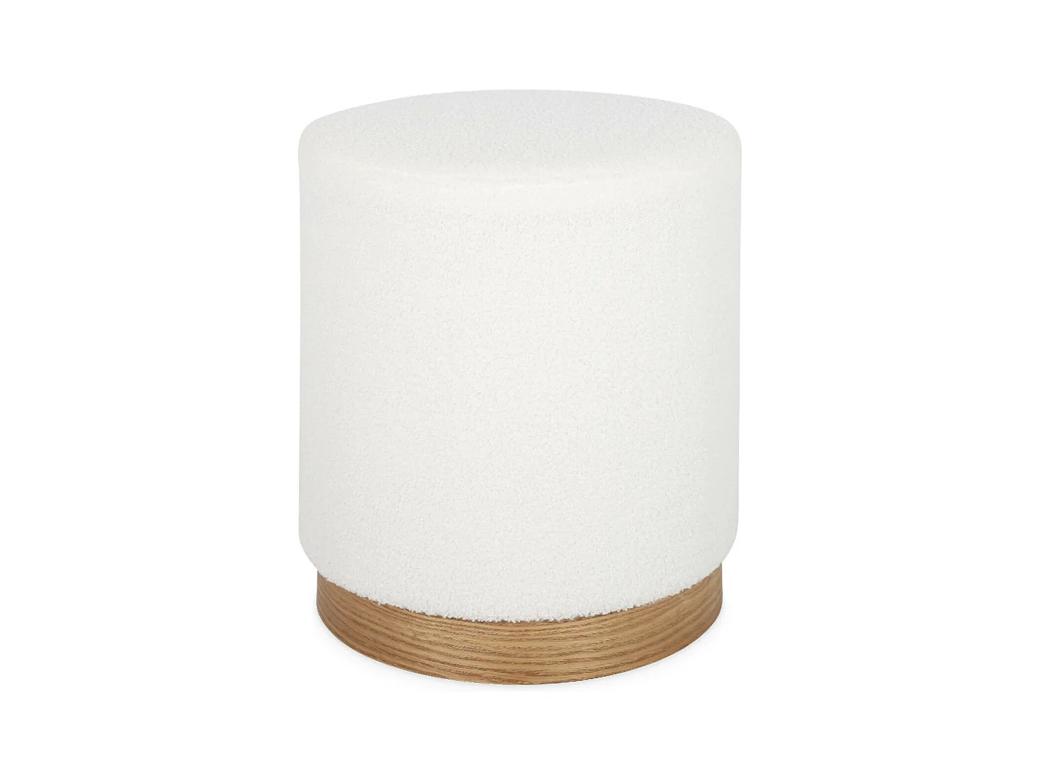 Sgabello scandinavo bouclé, bianco
