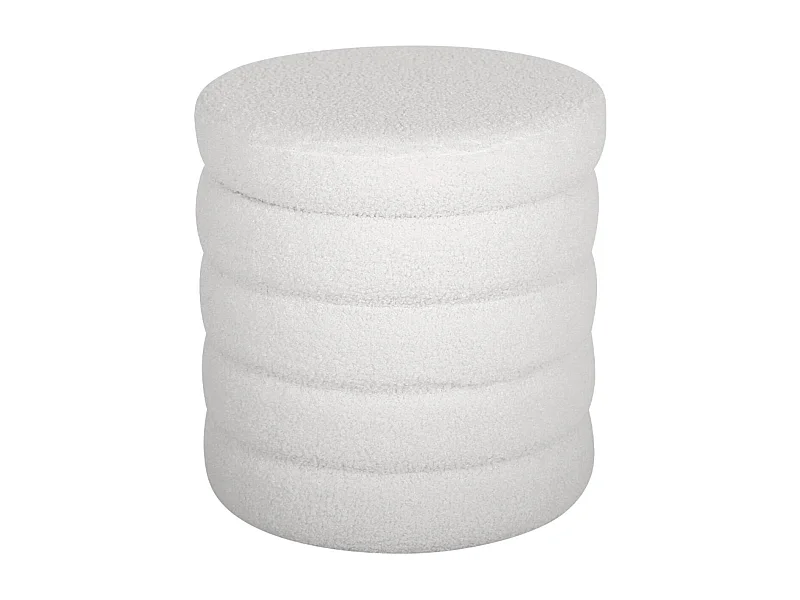 Sgabello con vano bouclé, bianco