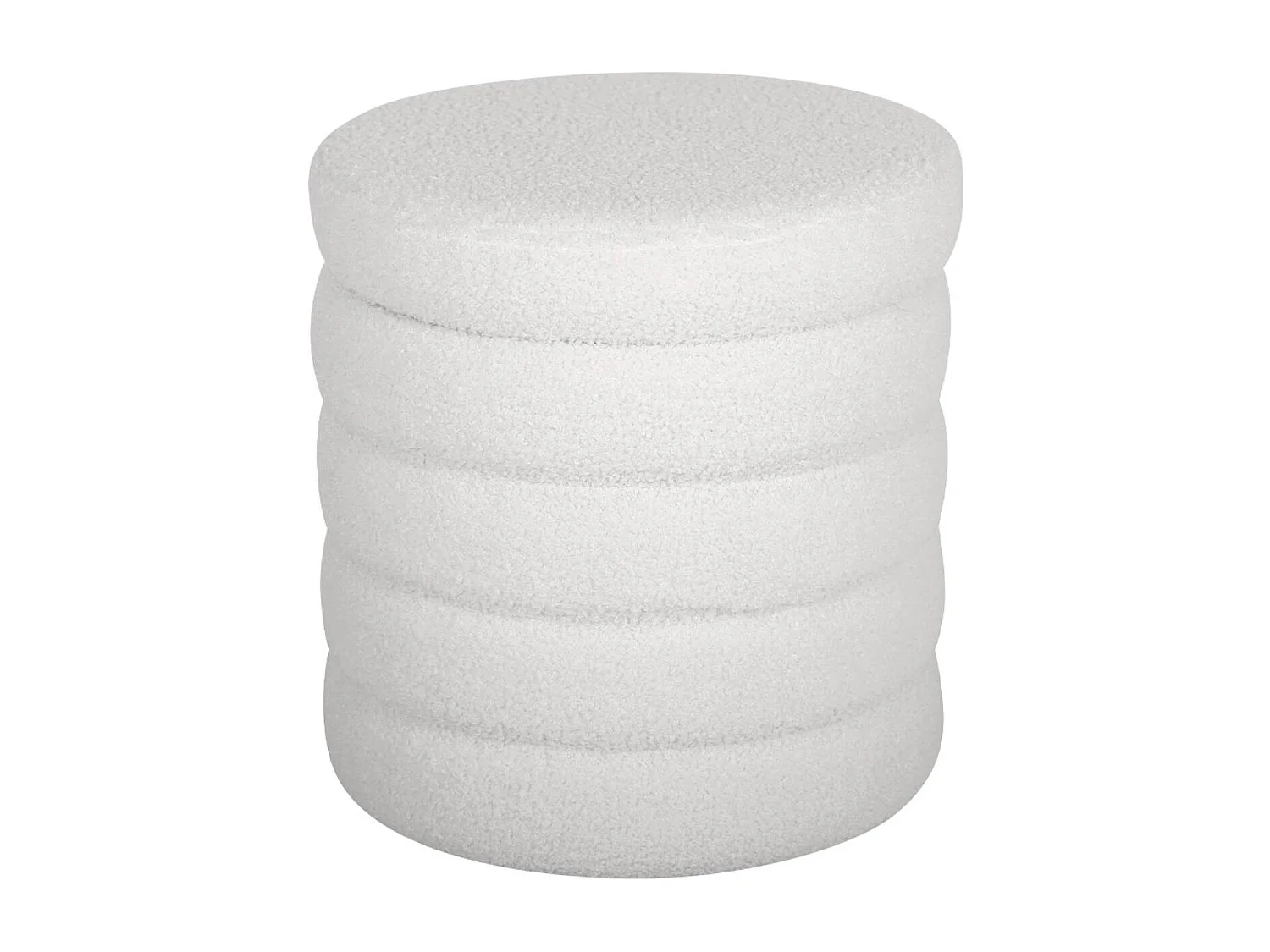 Sgabello con vano bouclé, bianco