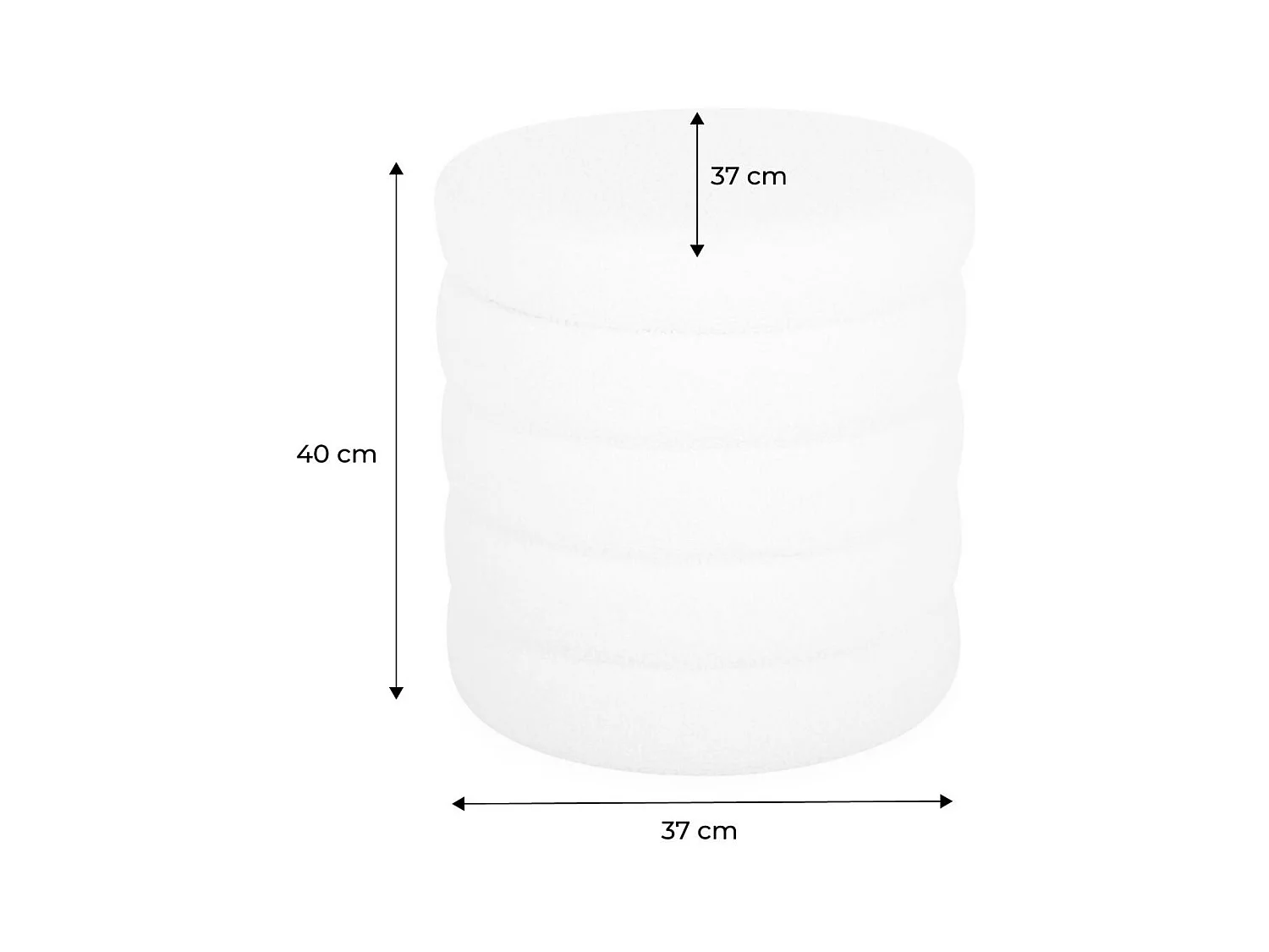 Taburete baúl borreguito blanco