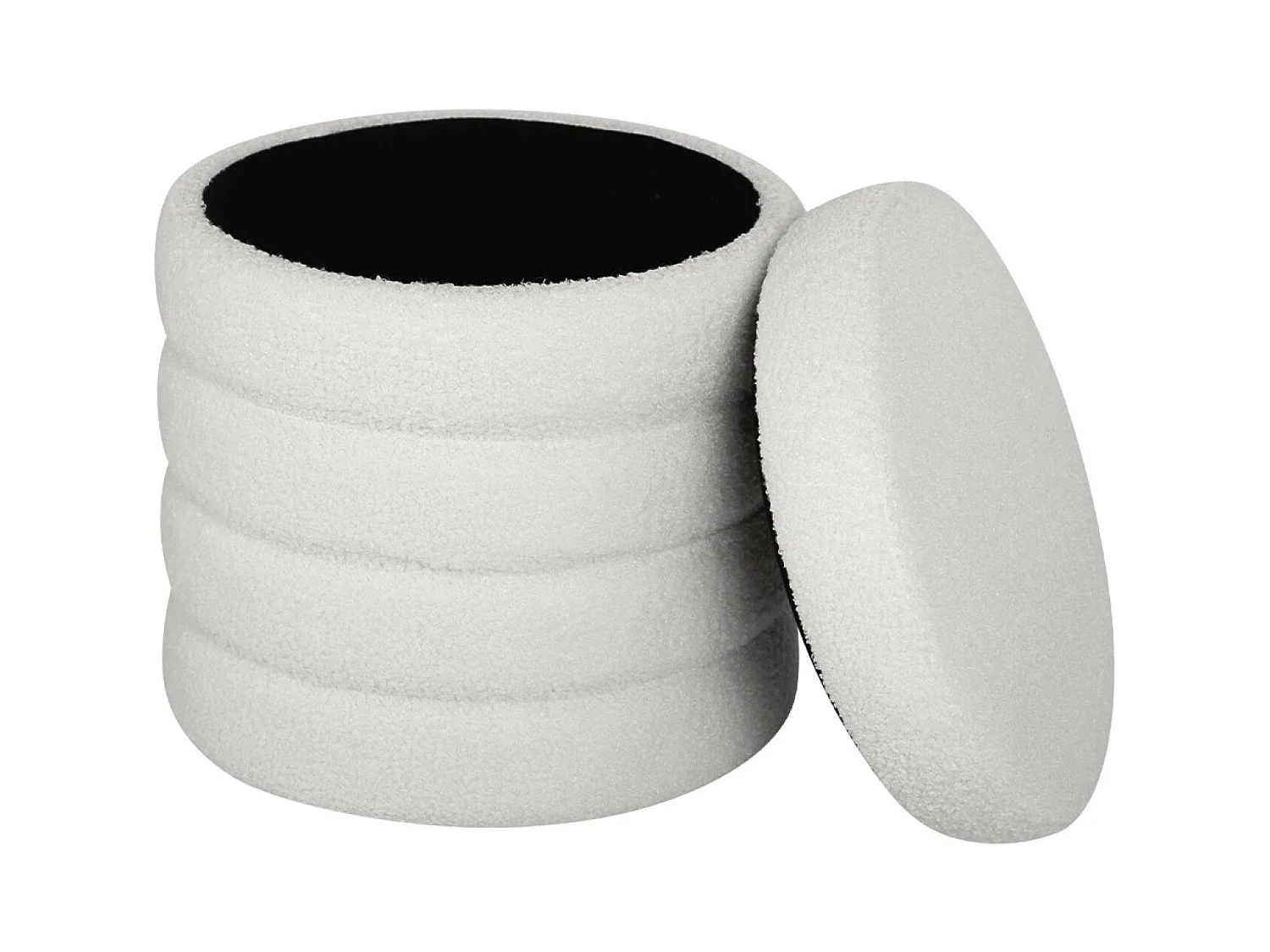 Taburete baúl borreguito blanco