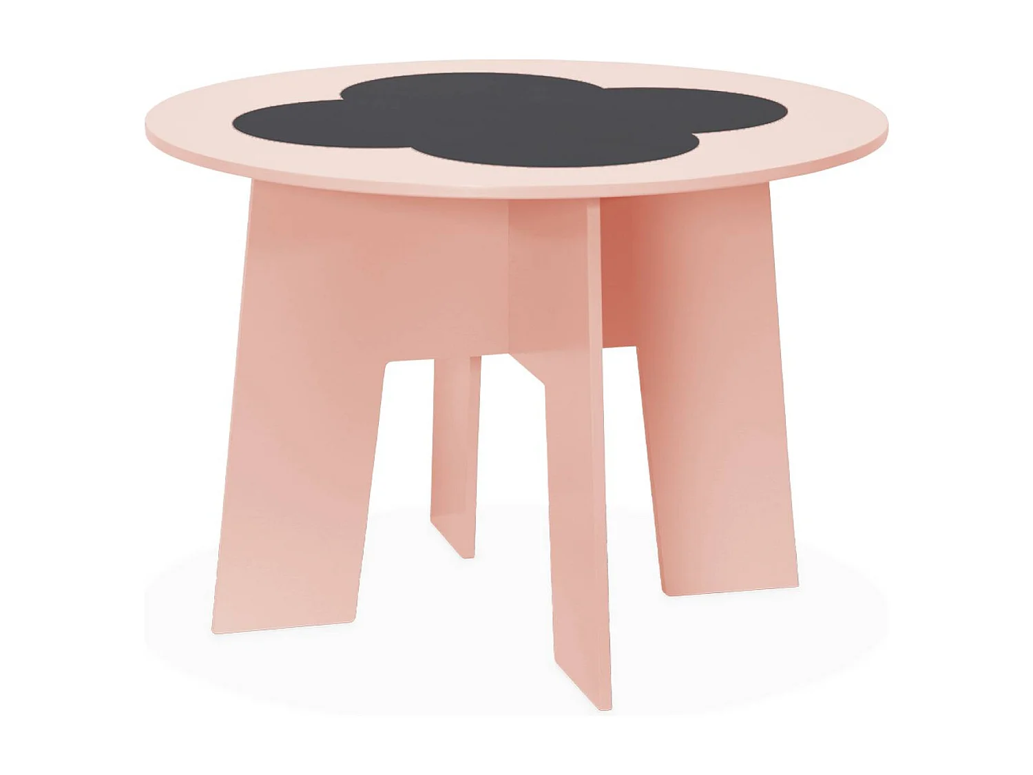 Tavolo con ardesia e 4 sedie con contenitore per bambini rosa