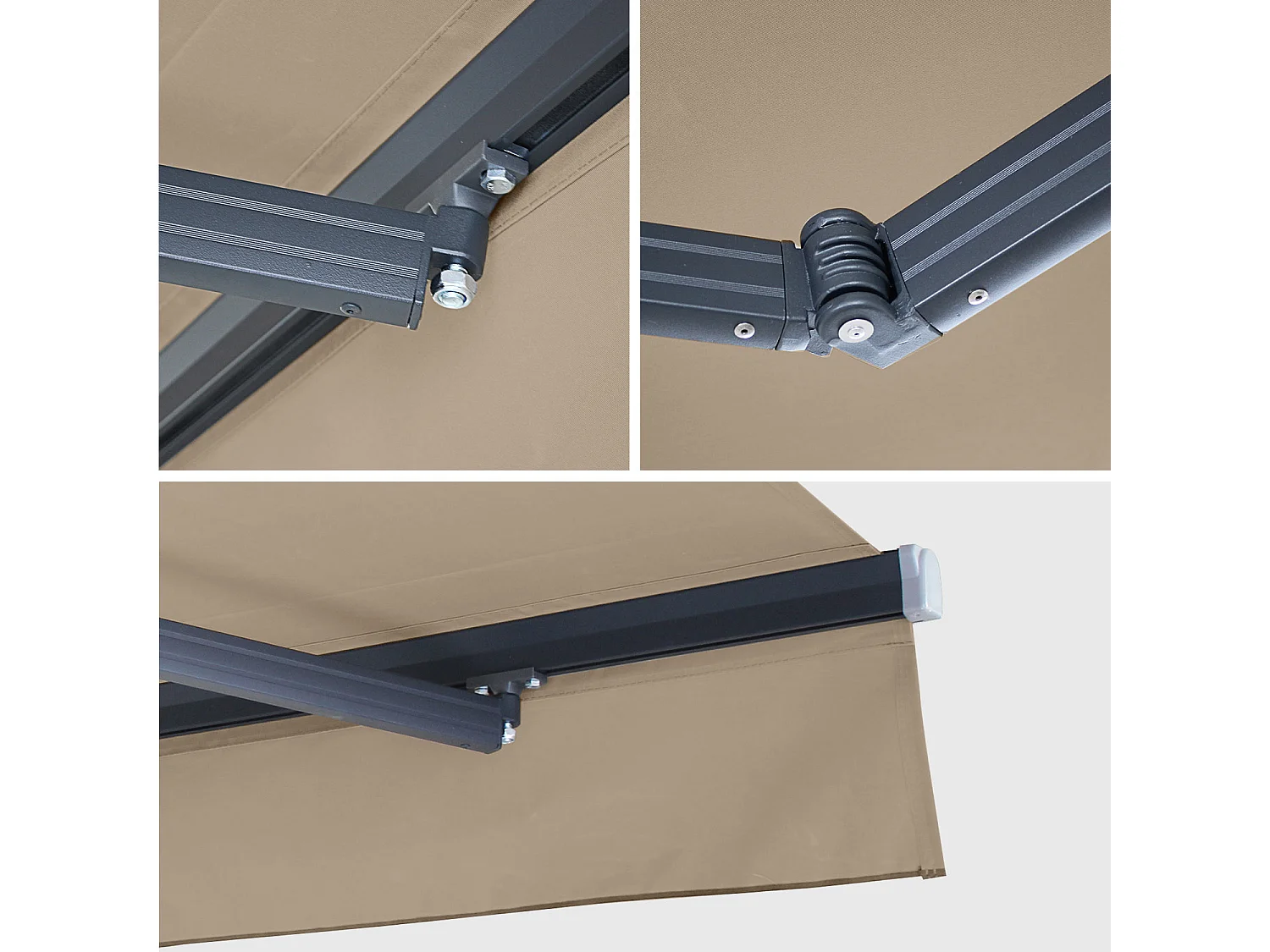 Toldo 4x3m manual pardo