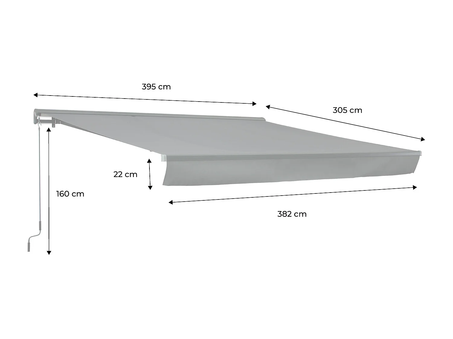 Toldo 4x3m manual pardo