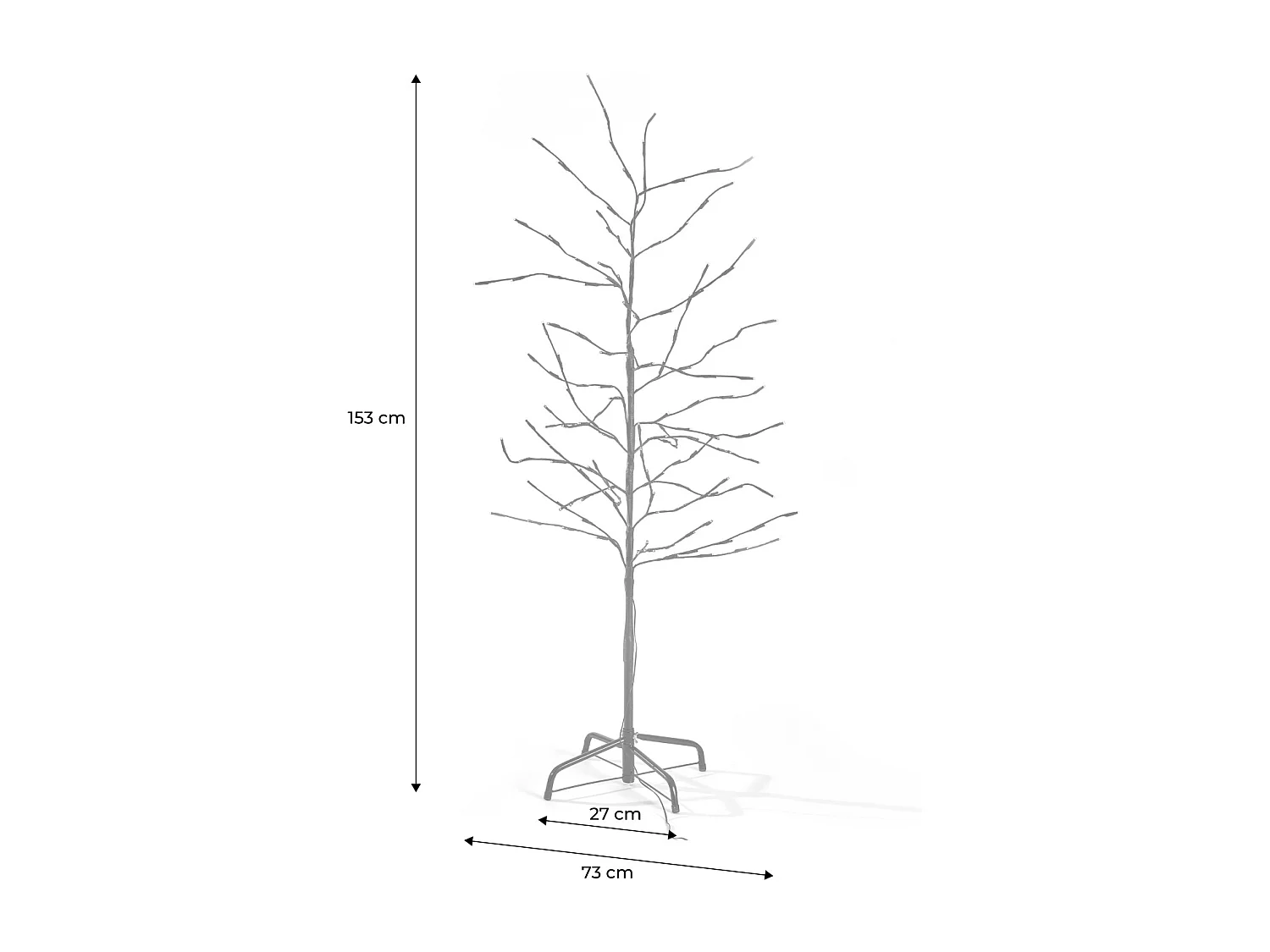 Árbol de navidad artificial con 144 leds, 150cm marrón