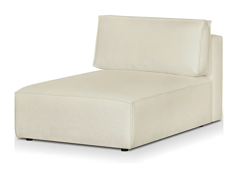 Méridienne modulable en tissu bouclé écru - Harper Mod