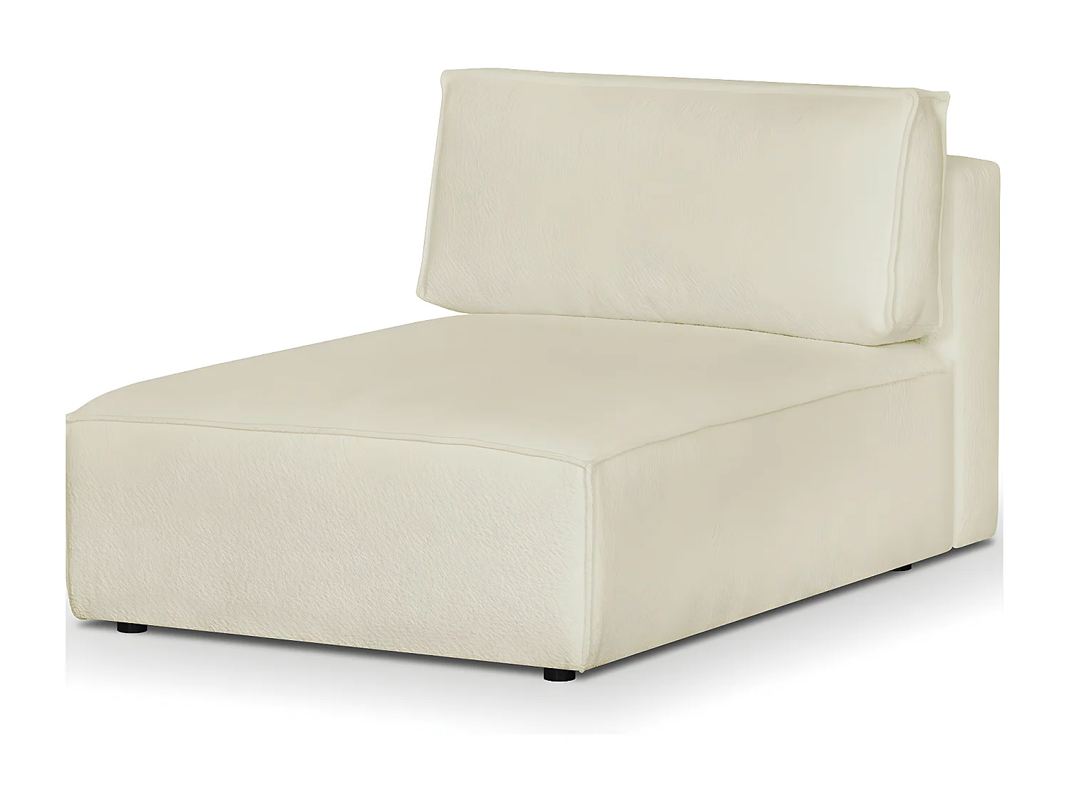 Méridienne modulable en tissu bouclé écru - Harper Mod