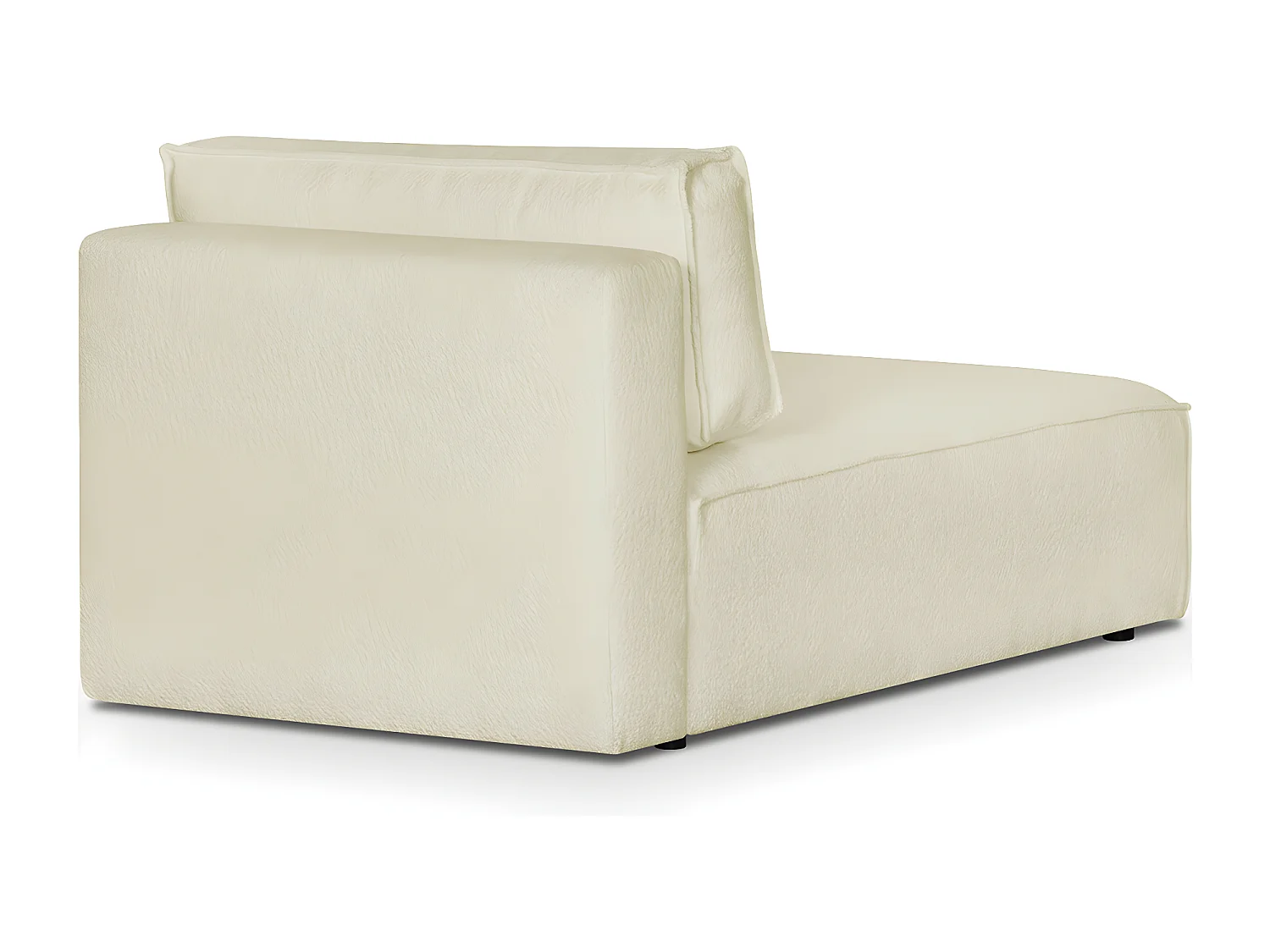 Méridienne modulable en tissu bouclé écru - Harper Mod