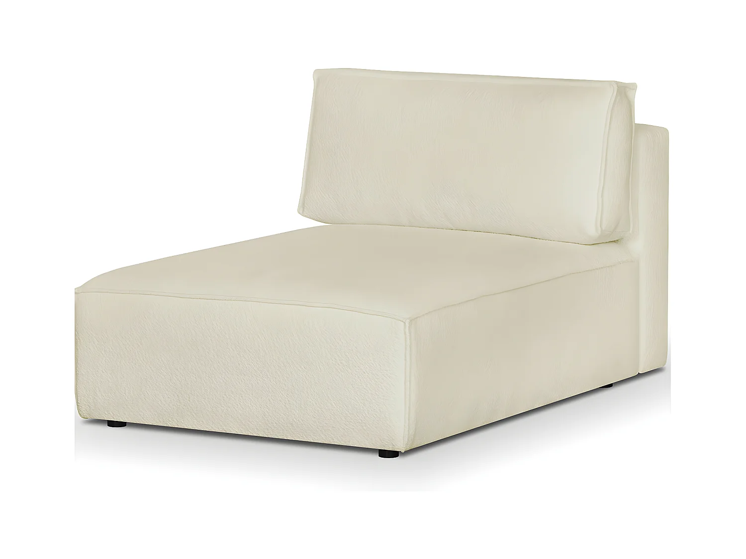 Méridienne modulable en tissu bouclé écru - Harper Mod