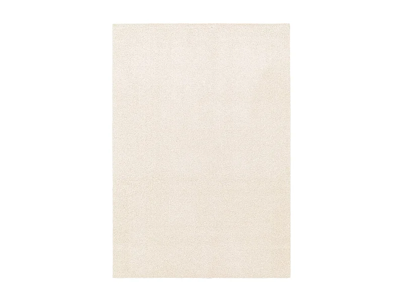 Tapis intérieur velours frisé crème. 120 x 170cm poil ras effet bouclette