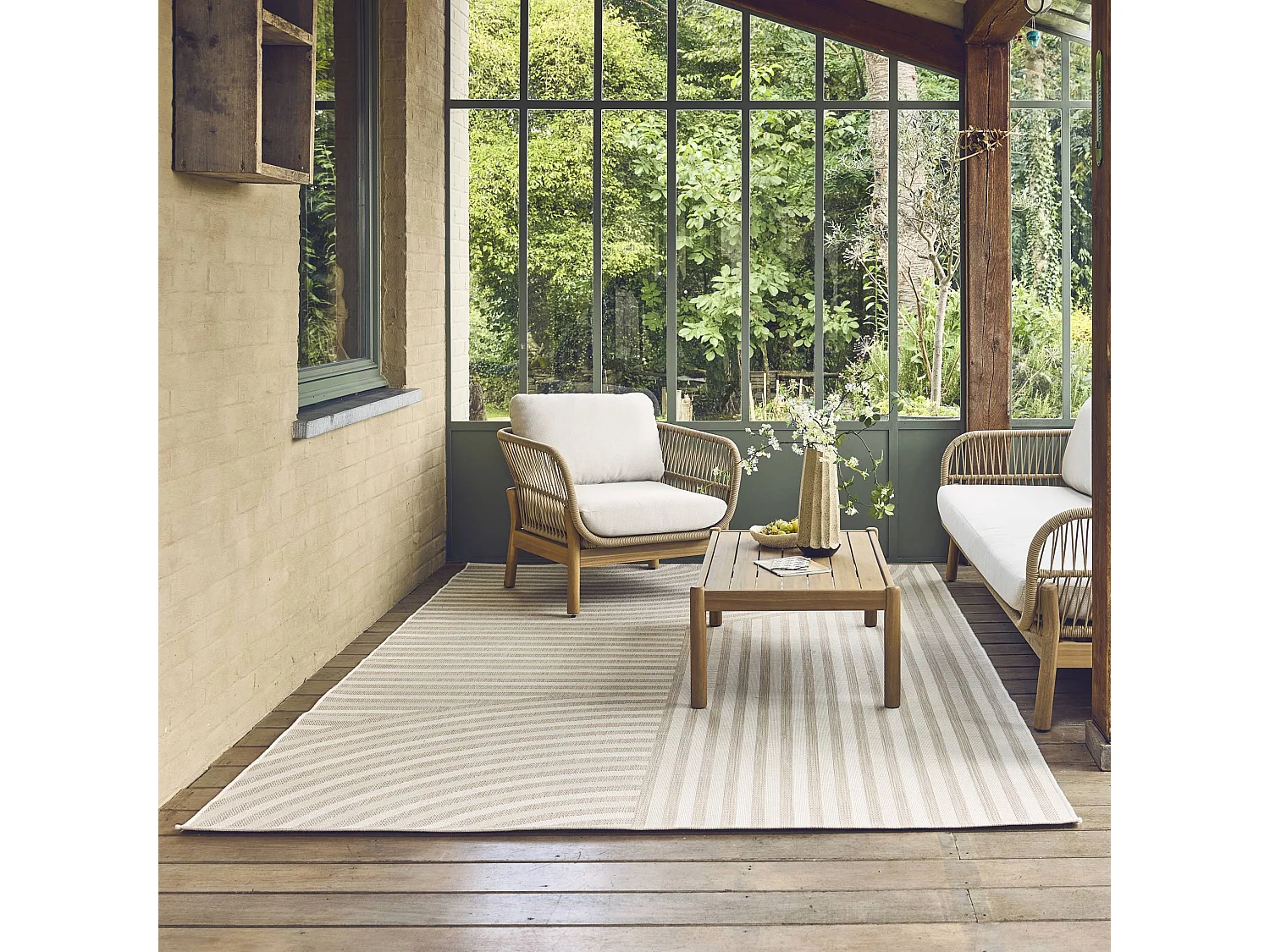 Tappeto per interni/esterni ad archi beige 120x170cm i sweeek