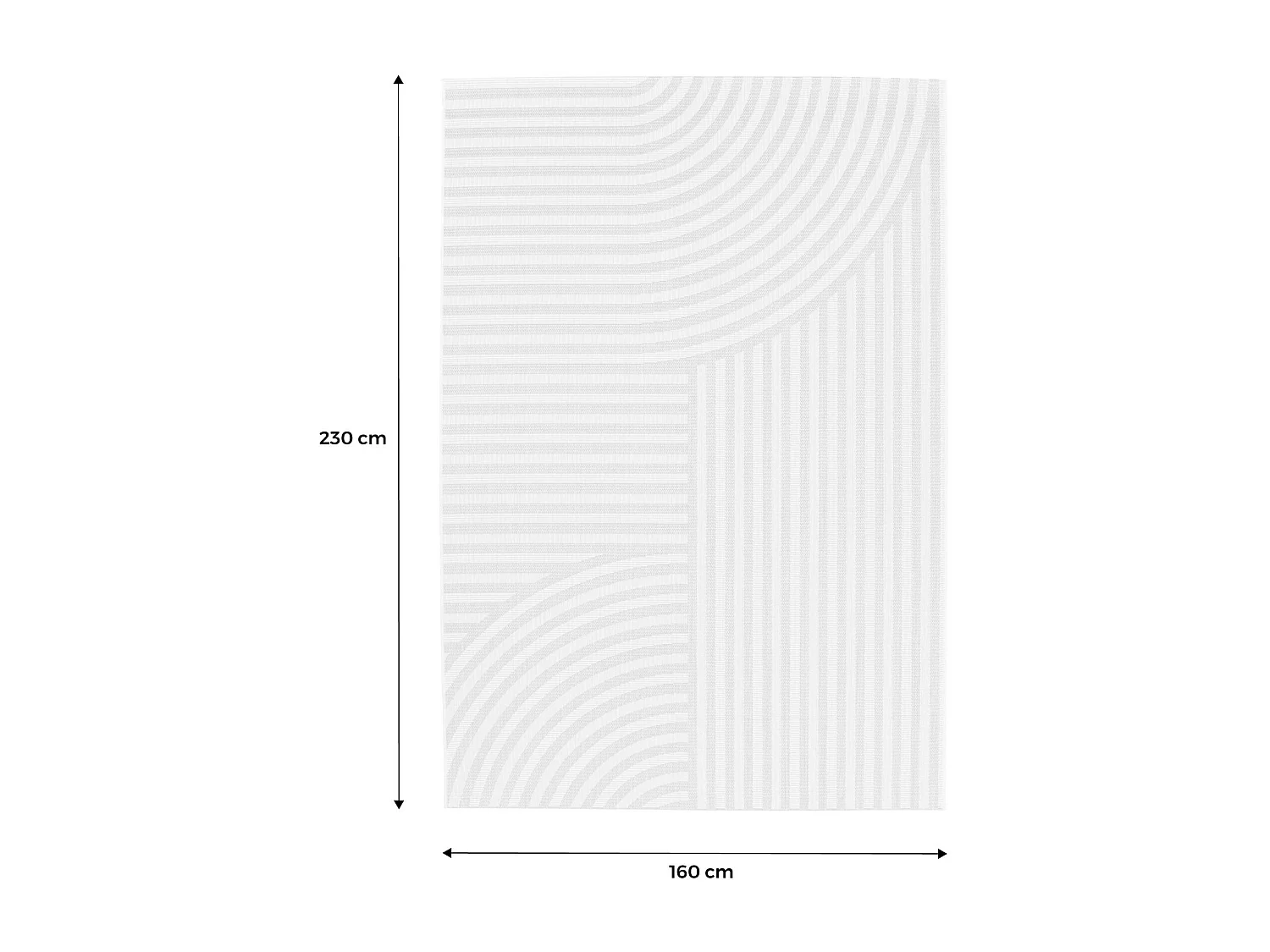 Tapis intérieur/extérieur motif arches beige. 160 x 230cm 100% polyester recyclé