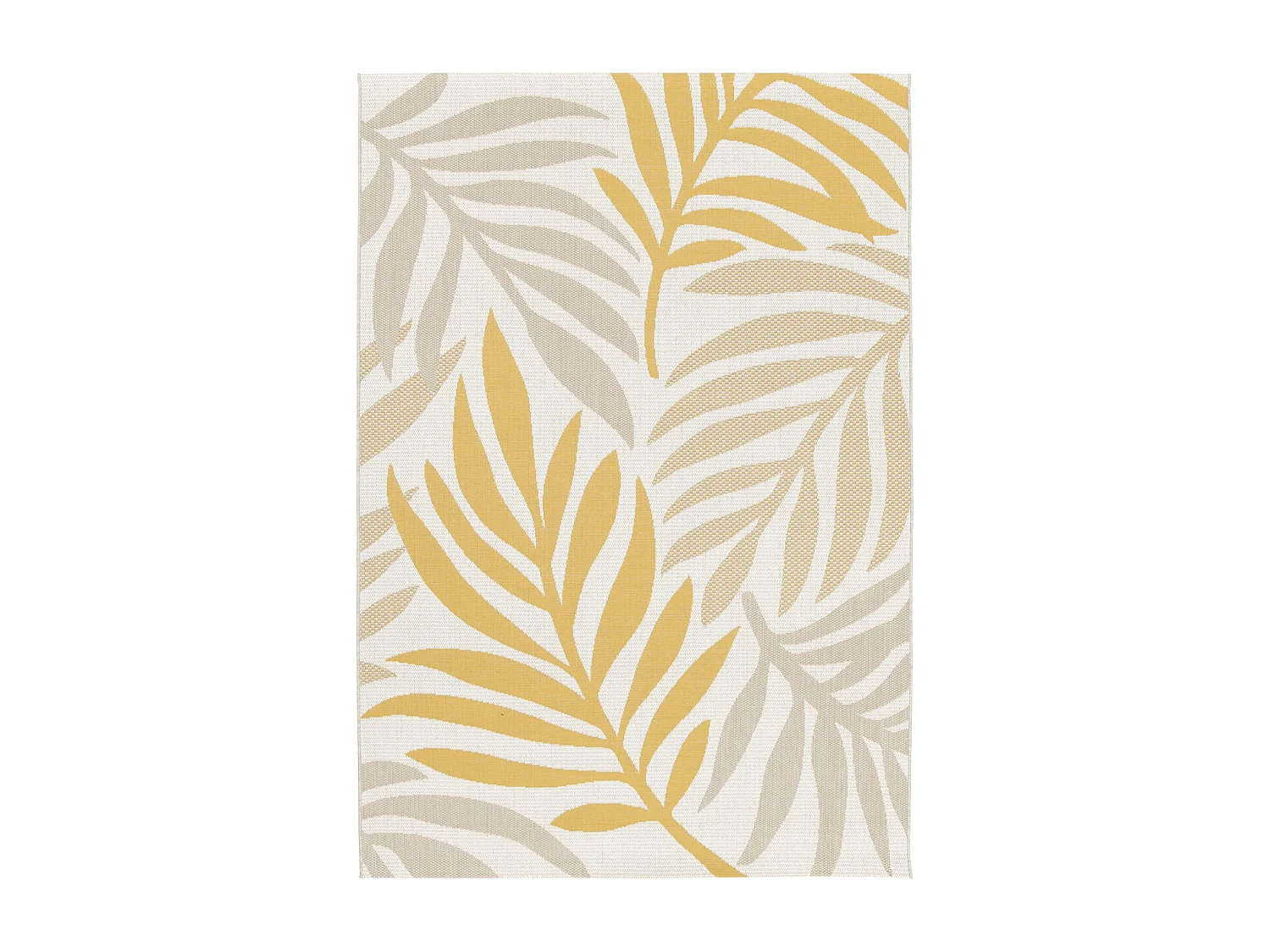 Alfombra de interior/exterior, estampado beige y mostaza, poliéster