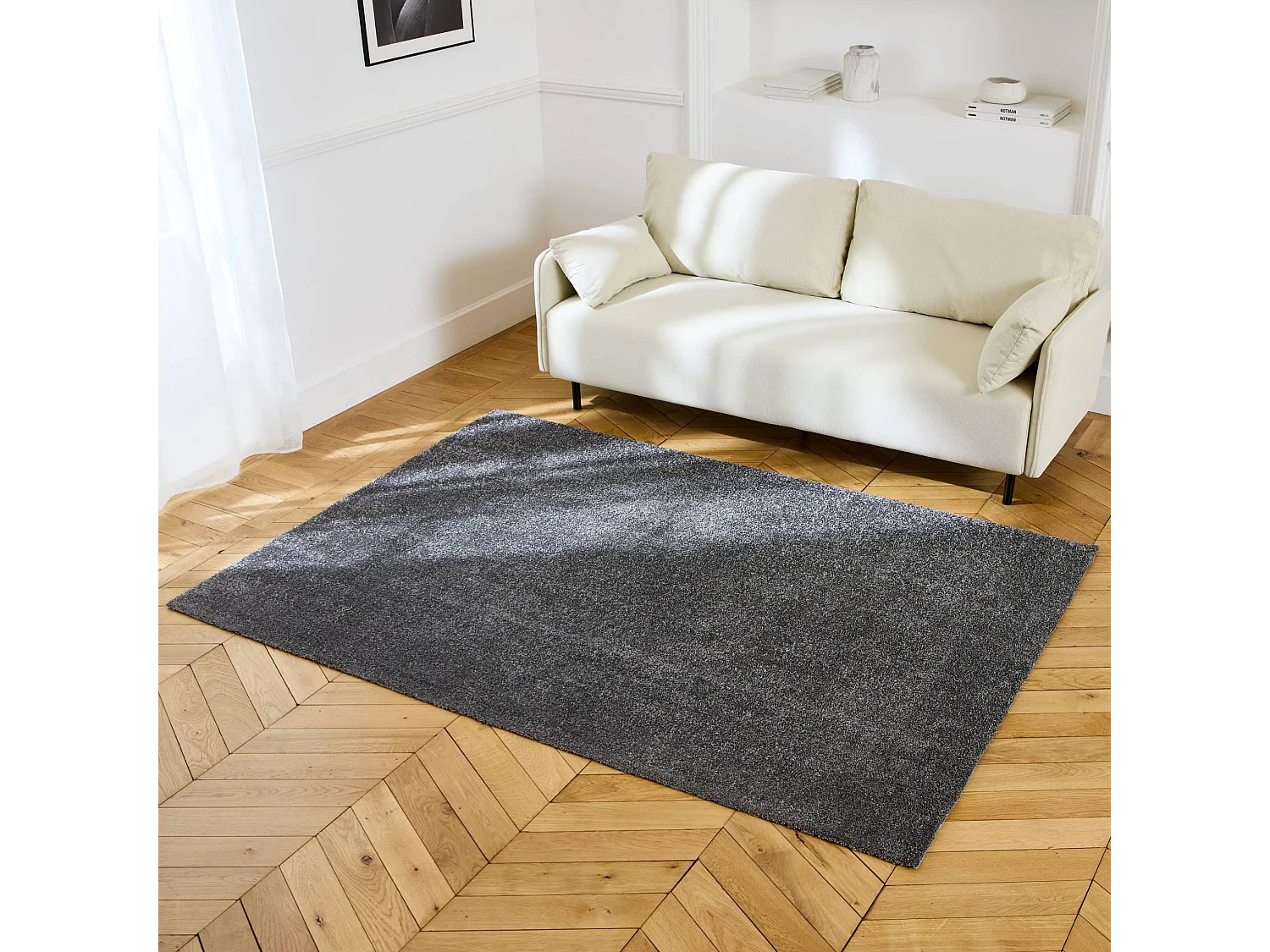 Tappeto per interni in velluto riccio grigio, 120x170cm i sweeek