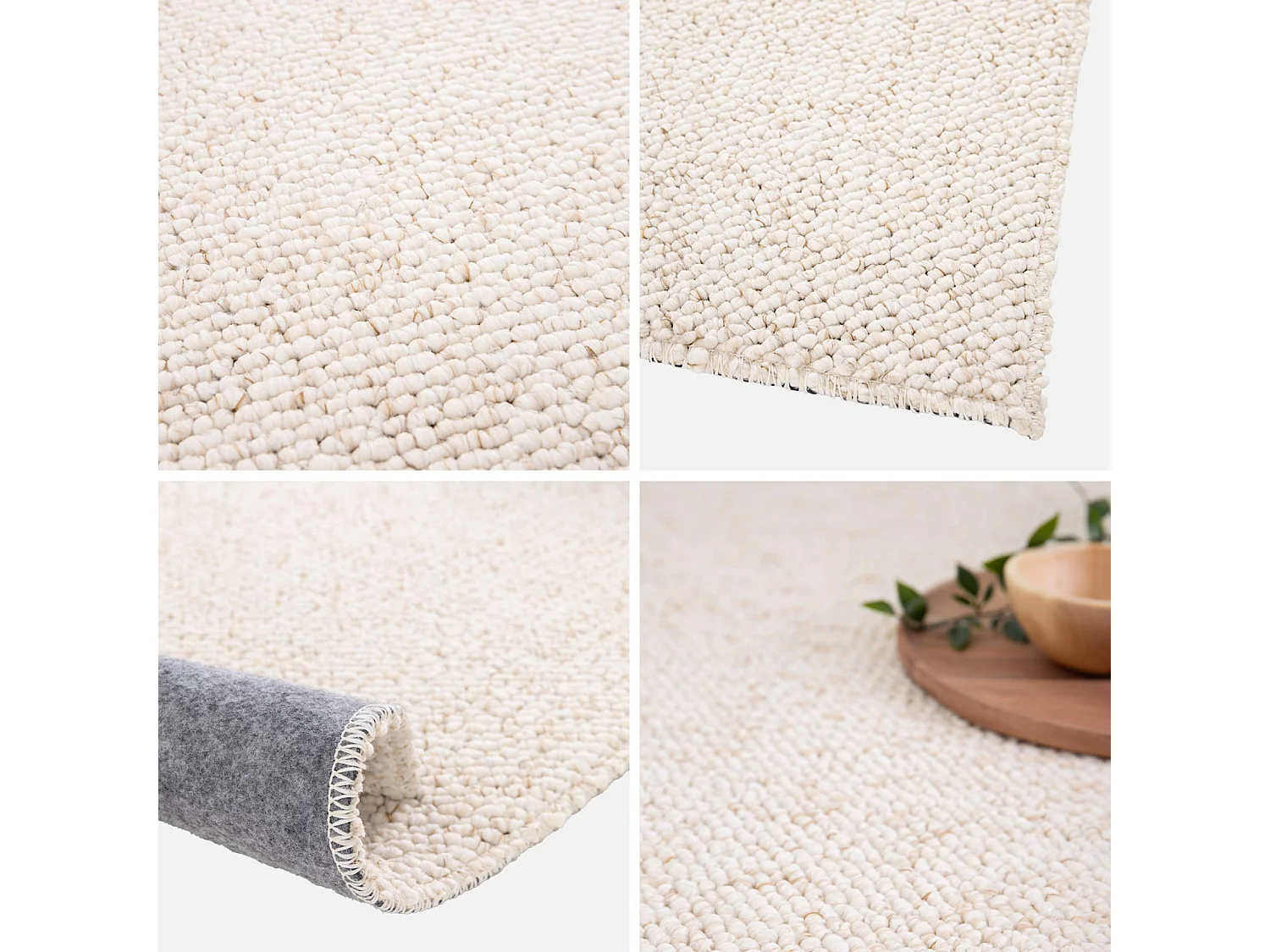 Tappeto interno bouclette crema screziato 120x170cm i sweeek