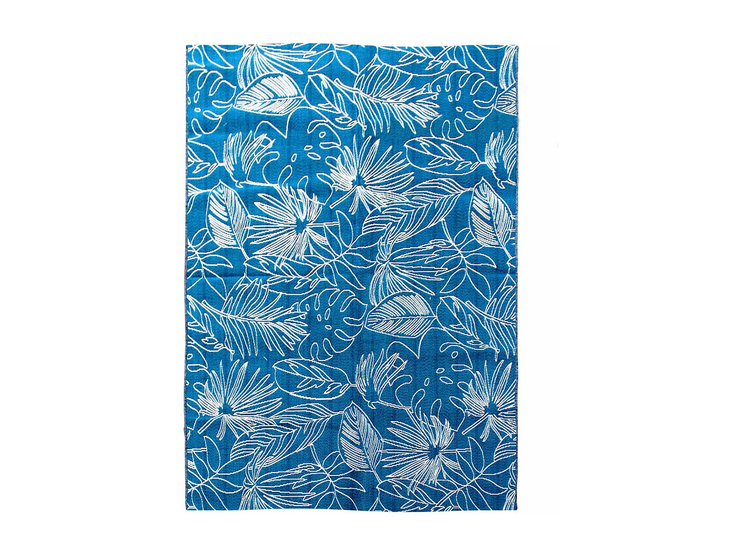 Alfombra de exterior/interior con motivos exóticos azul