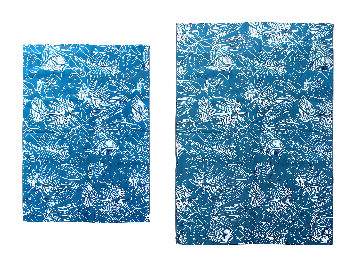 Alfombra de exterior/interior con motivos exóticos azul