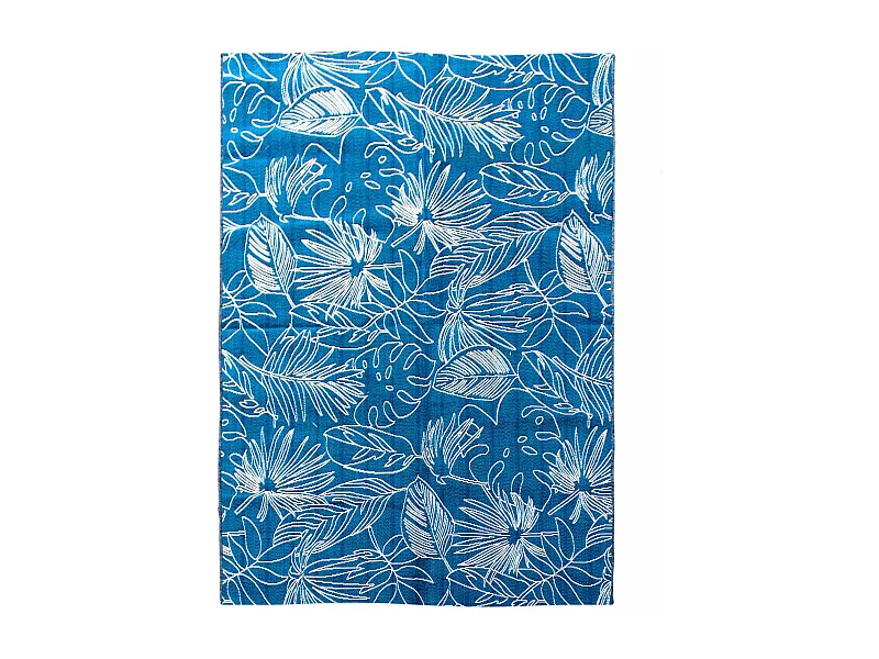 Alfombra de exterior/interior con motivos exóticos azul