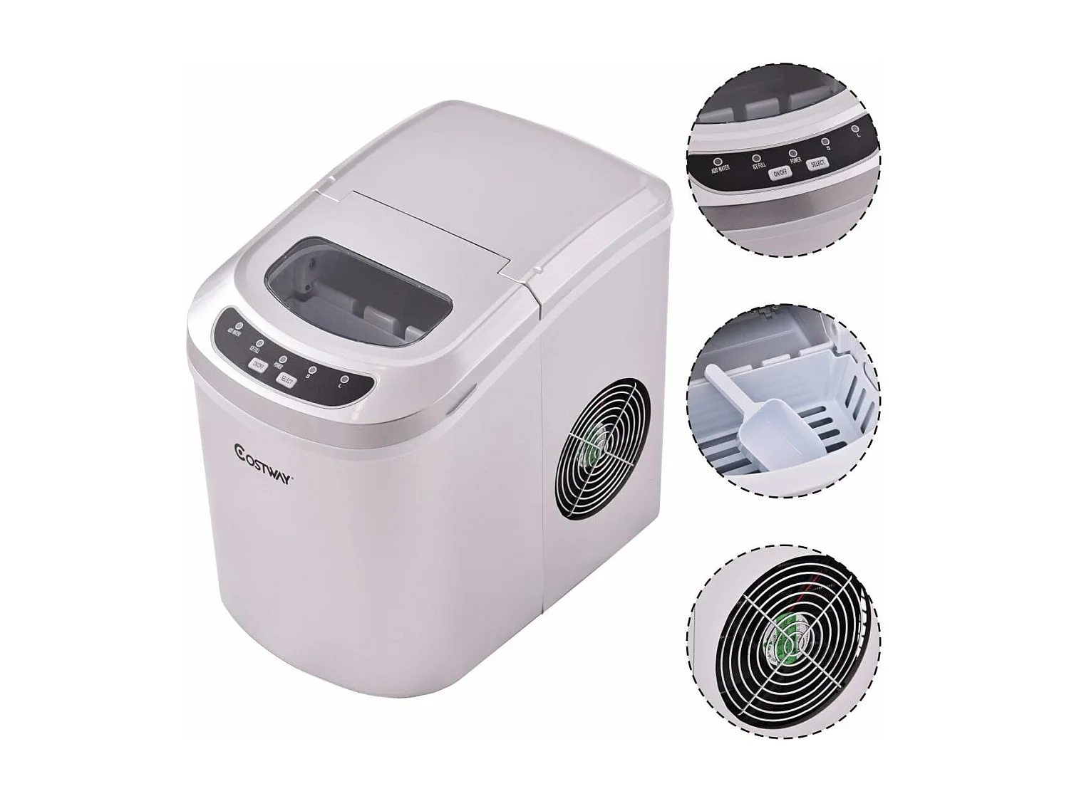 Machine à glaçons portable machine pour glace réservoir 2,2l,12kg/24h 9 glaçons par 6-13min