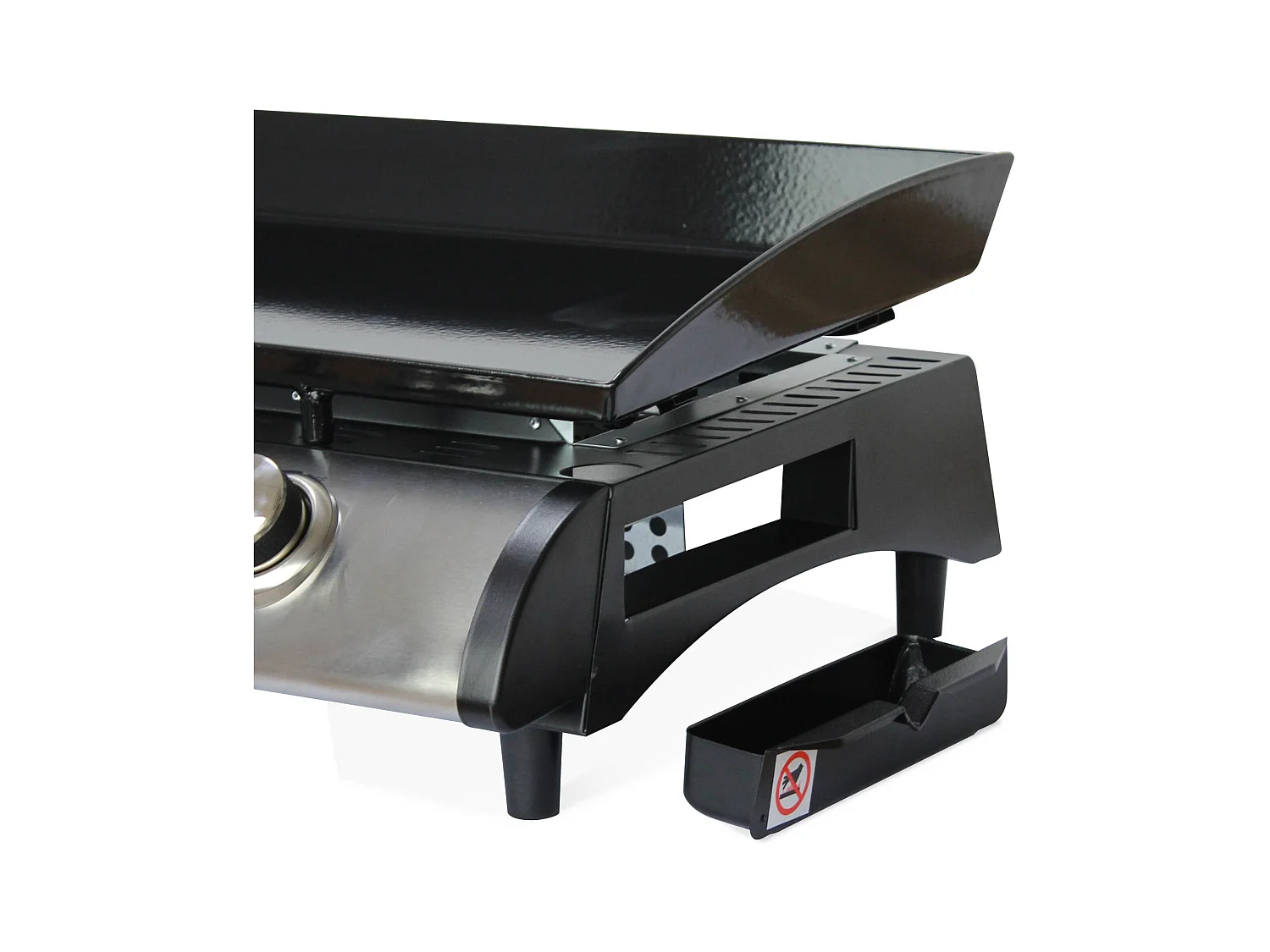 Plancha de gas con 3 quemadores de acero inoxidable, 7.5kw negro