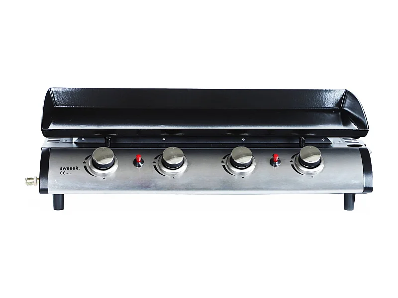 Griglia a gas a 4 fuochi in acciaio inox 10kw, nero