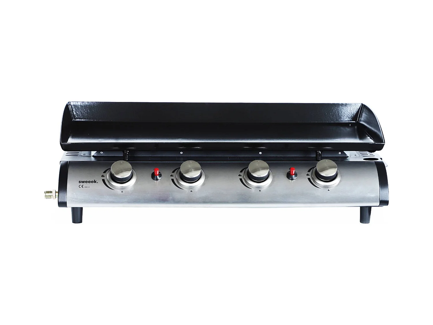 Griglia a gas a 4 fuochi in acciaio inox 10kw, nero