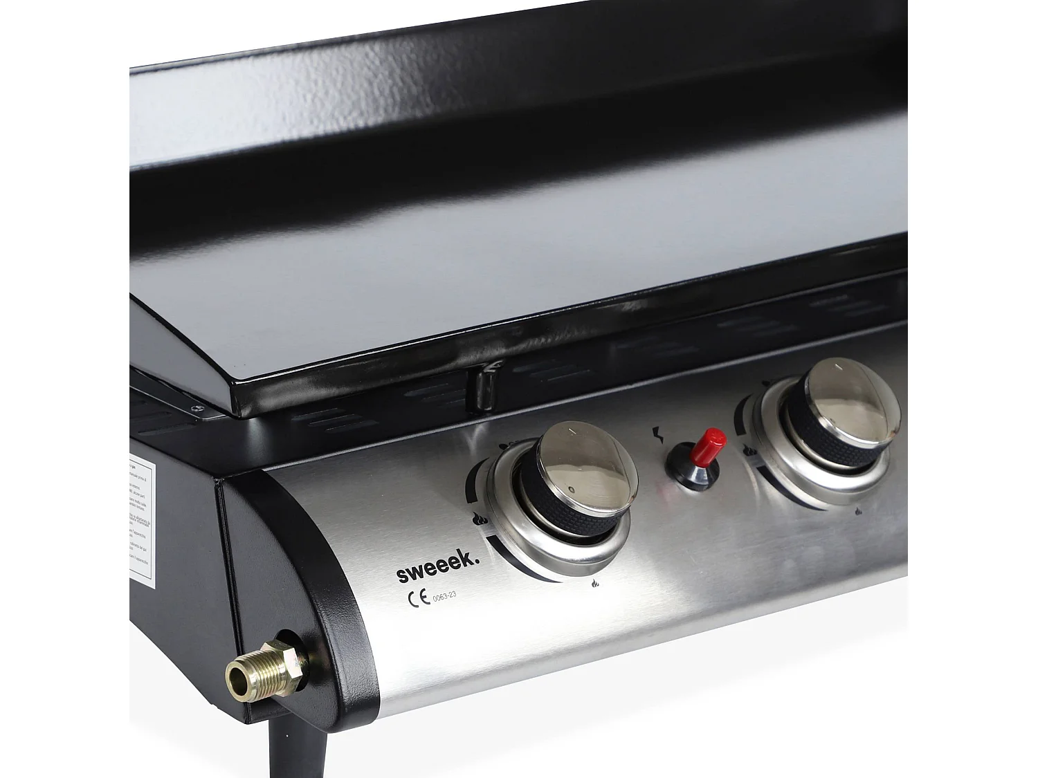 Griglia a gas a 4 fuochi in acciaio inox 10kw, nero