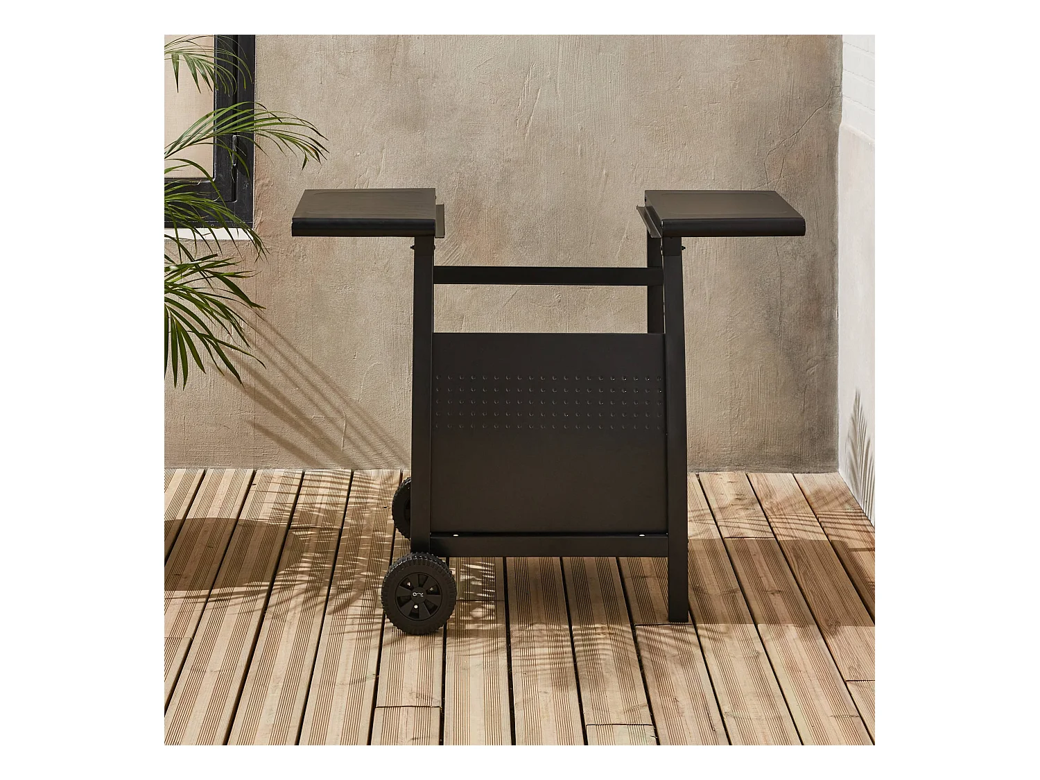 Mesa de plancha con 2 quemadores negro