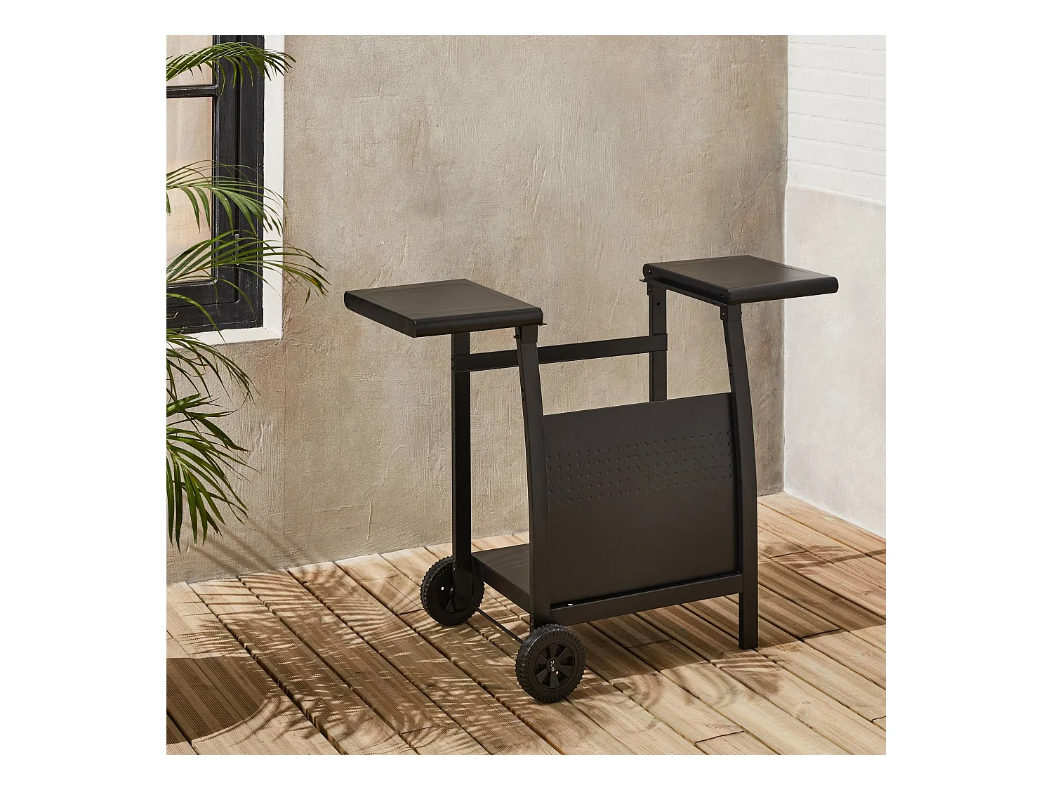 Mesa de plancha con 2 quemadores negro