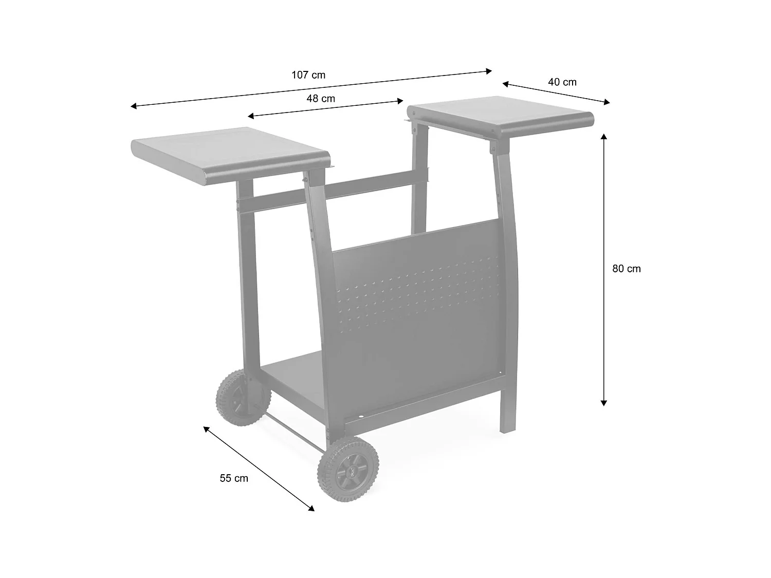 Mesa de plancha con 2 quemadores negro