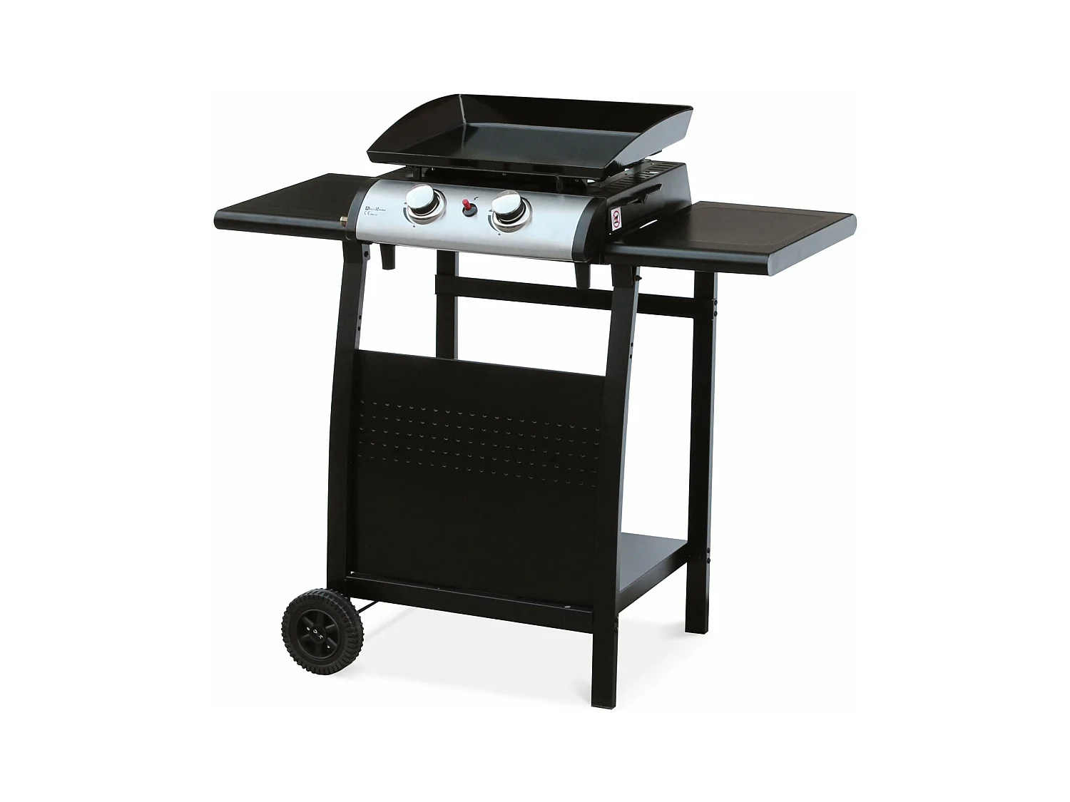 Mesa de plancha con 2 quemadores negro