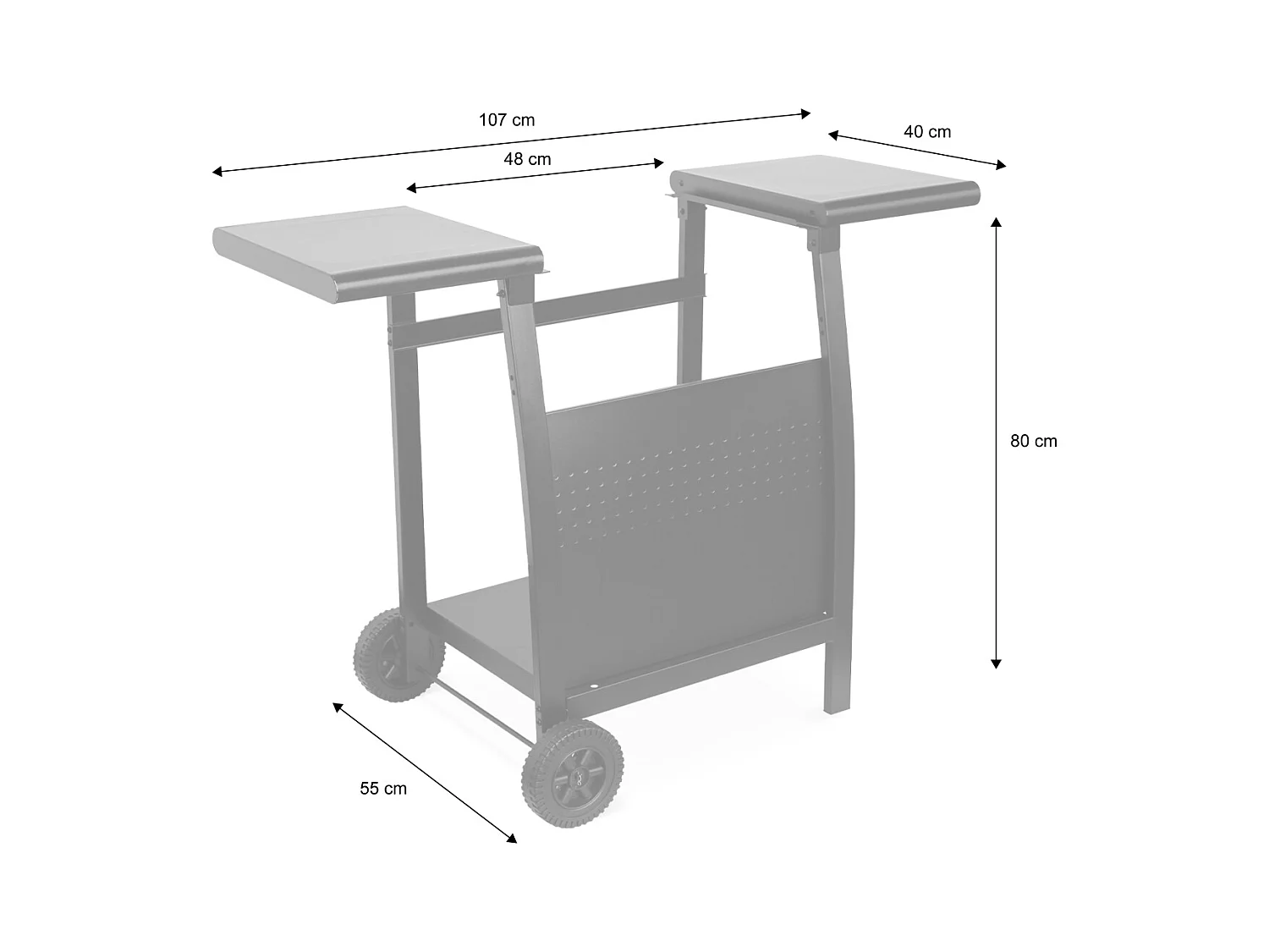 Mesa de plancha con 2 quemadores negro