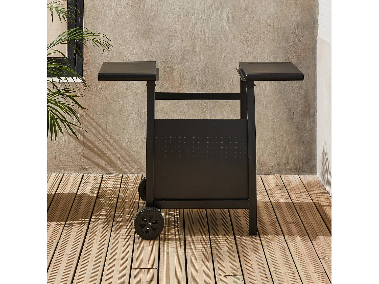 Mesa de plancha con 2 quemadores negro