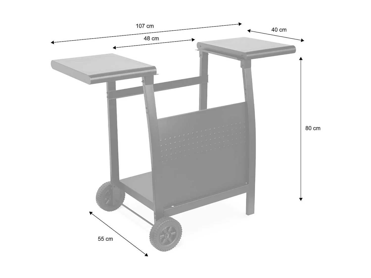 Mesa de plancha con 2 quemadores negro