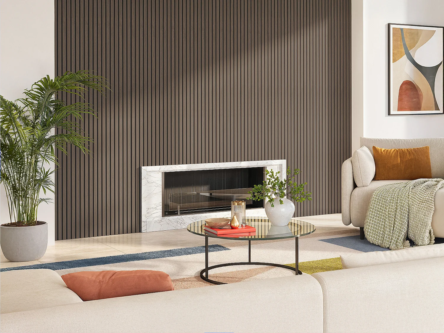 Panneau mural acoustique - Finition bois naturel foncé - Pack de 3,12 m² - Lot de 2 pièces - PENCIA