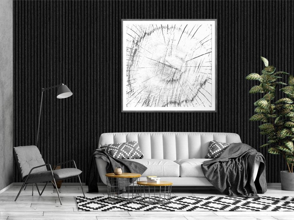Panneau mural acoustique - Finition bois gris anthracite - Pack de 3,12 m² - Lot de 2 pièces - PENCIA