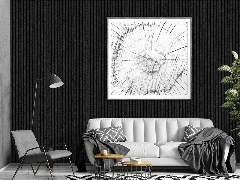 Akustikwandpaneel - Holzfinish Anthrazitgrau - Pack: 3,12 m² - 2er-Set - PENCIA