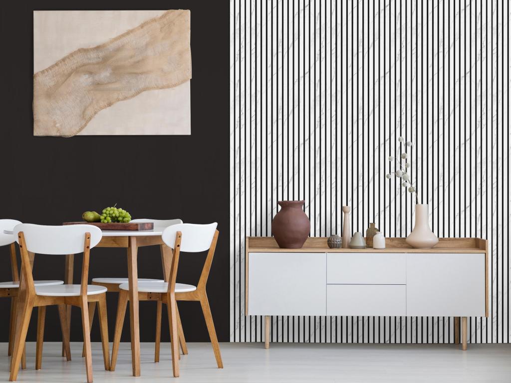 Panneau mural acoustique - Effet marbre blanc - Pack de 3,12 m² - Lot de 2 pièces - PENCIA