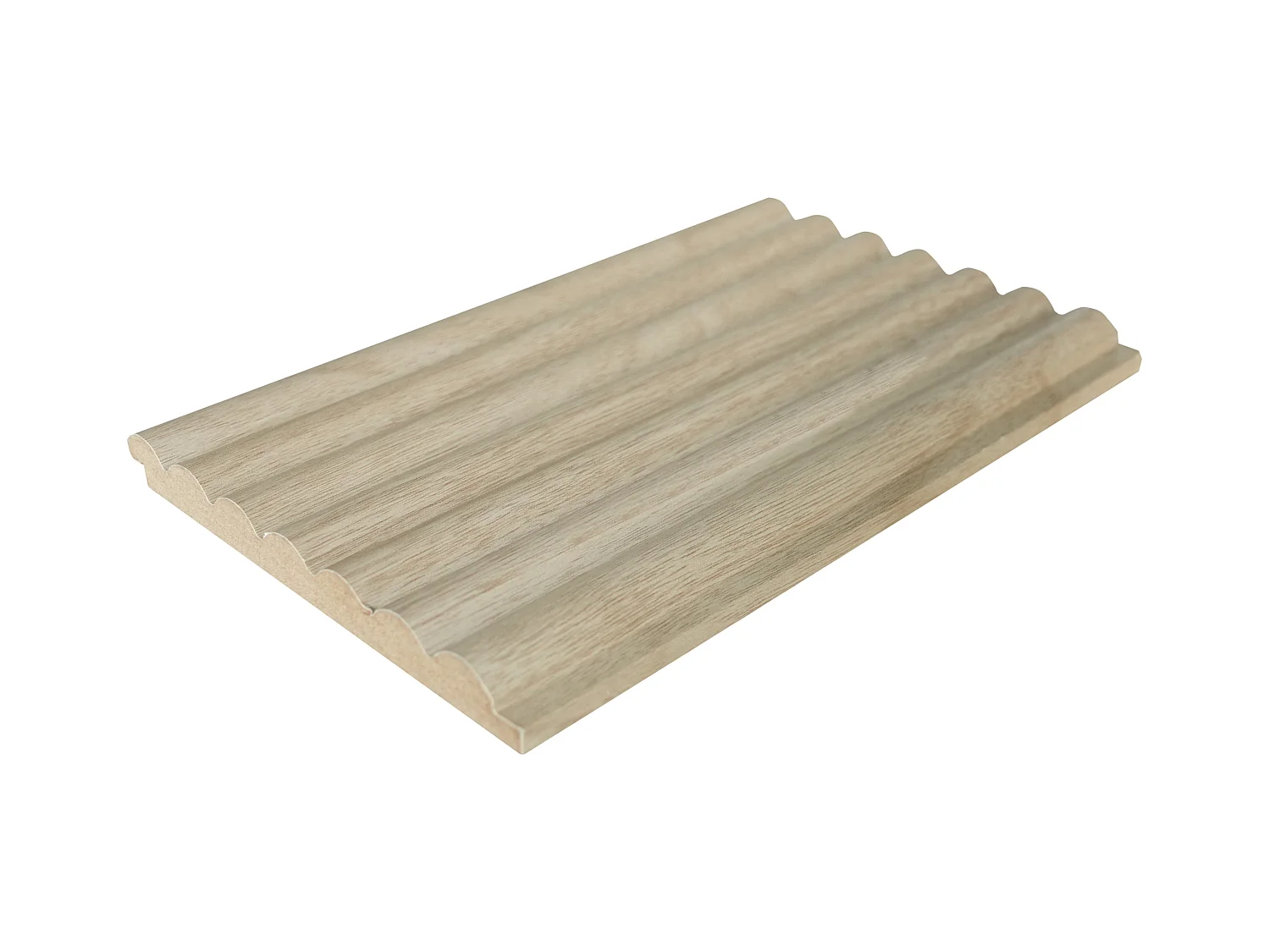 Panneau mural ondulé - Coloris bois naturel clair - Pack de 2,54 m² - Lot de 8 pièces - LIPOLA